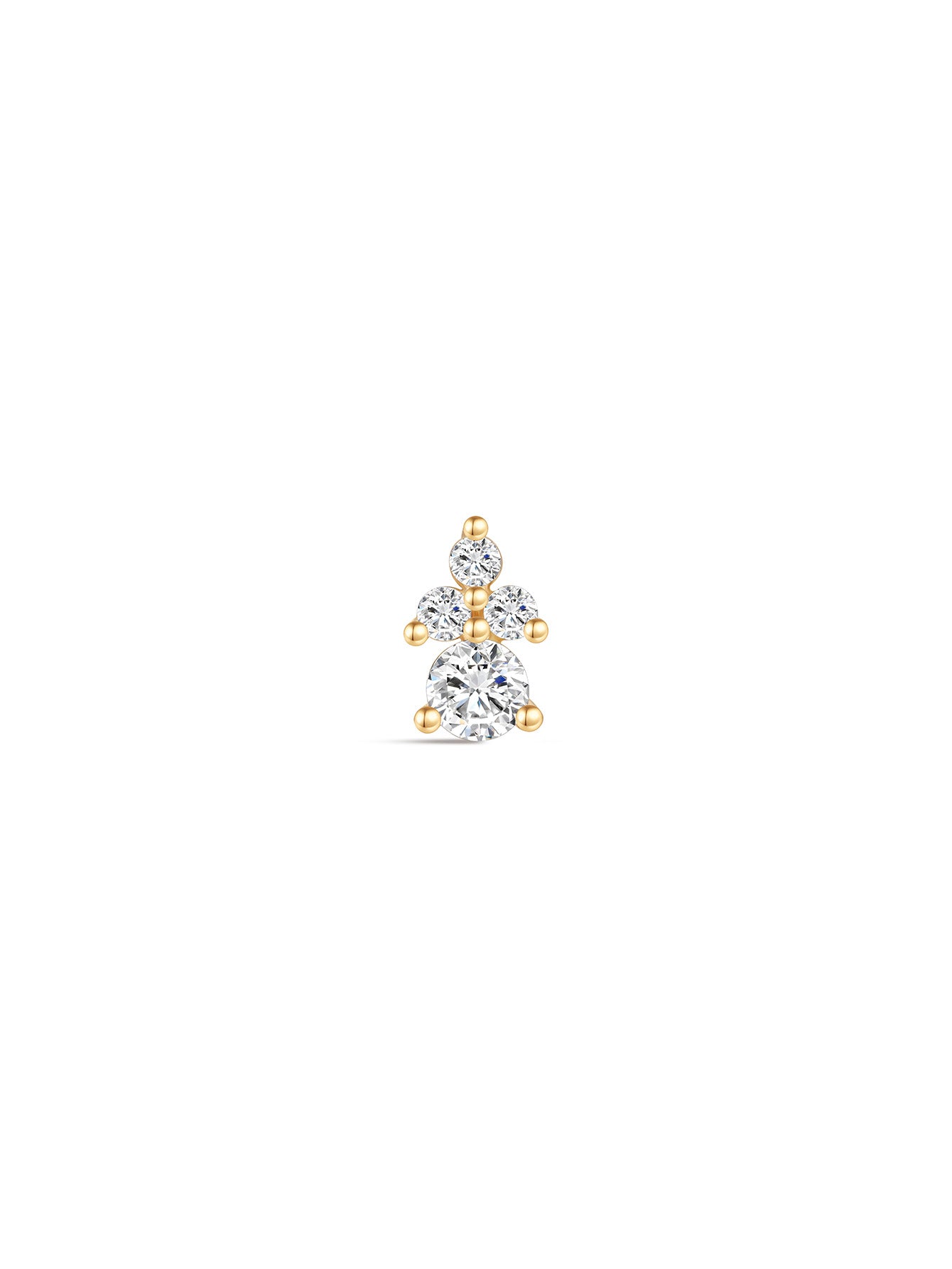 925 Sterling Silver Triangular Zircon Stitching Ear Piercing Stud-aurivna