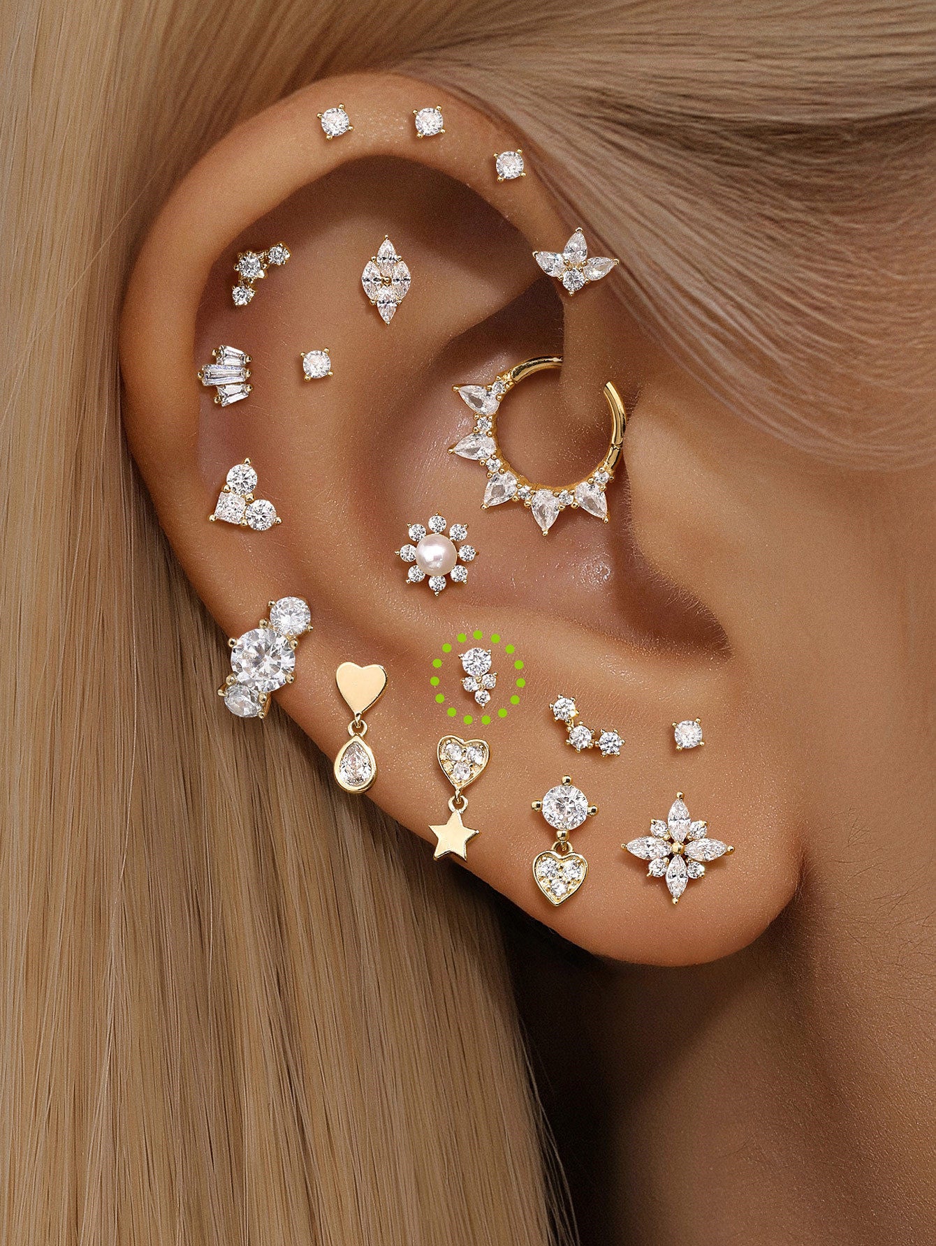 925 Sterling Silver Triangular Zircon Stitching Ear Piercing Stud-aurivna