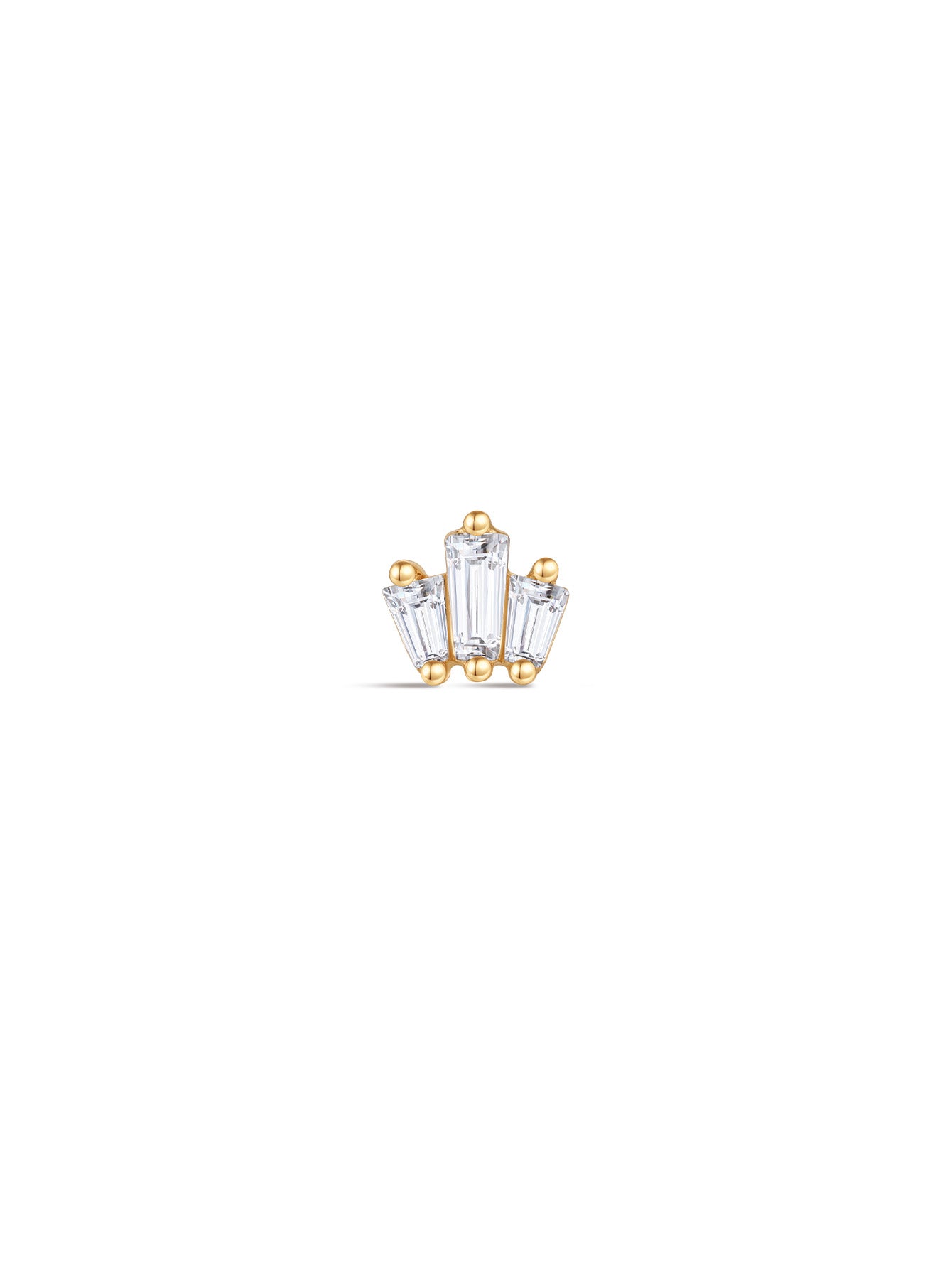 925 Sterling Silver Irregular Splicing Crown Ear Piercing Stud-aurivna