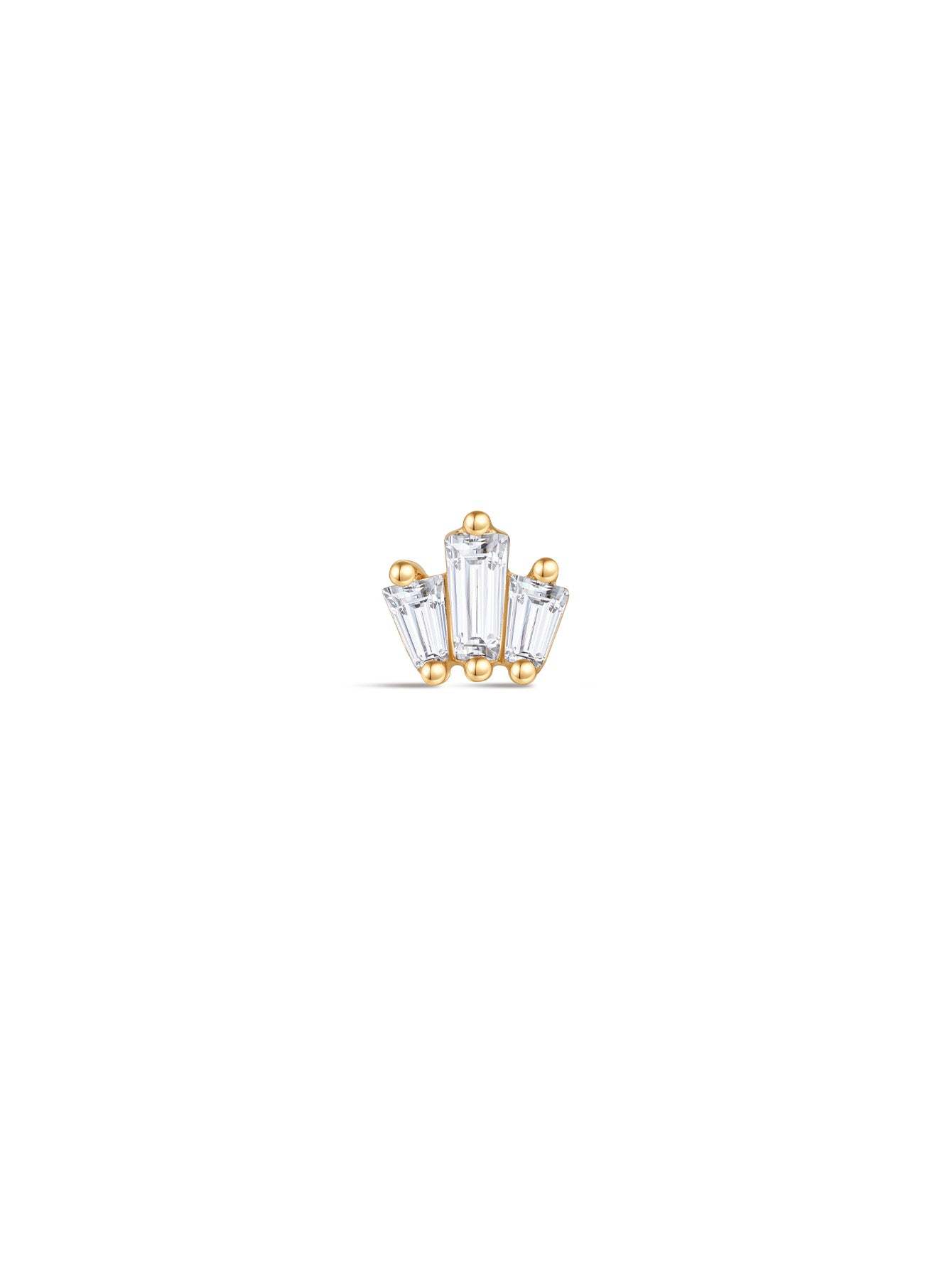 925 Sterling Silver Irregular Splicing Crown Ear Piercing Stud-aurivna