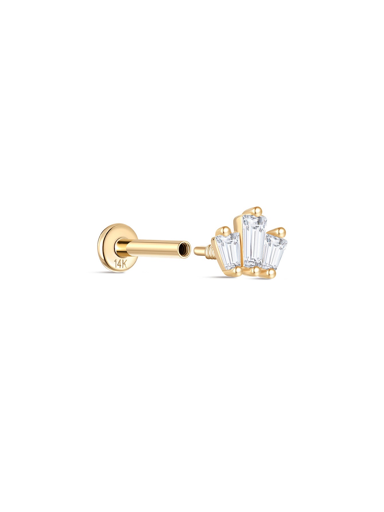 925 Sterling Silver Irregular Splicing Crown Ear Piercing Stud-aurivna