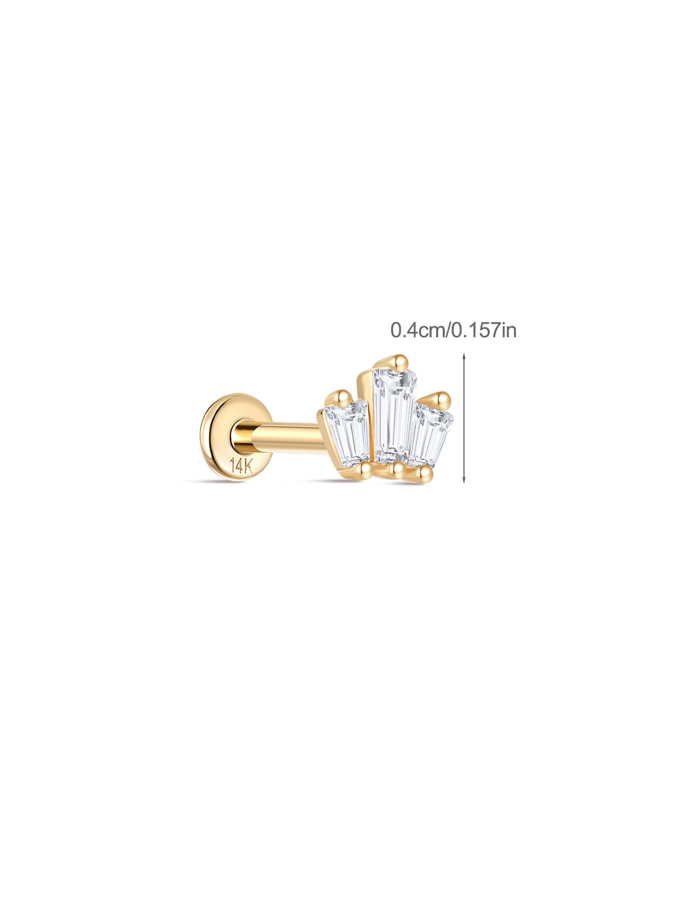 925 Sterling Silver Irregular Splicing Crown Ear Piercing Stud-aurivna