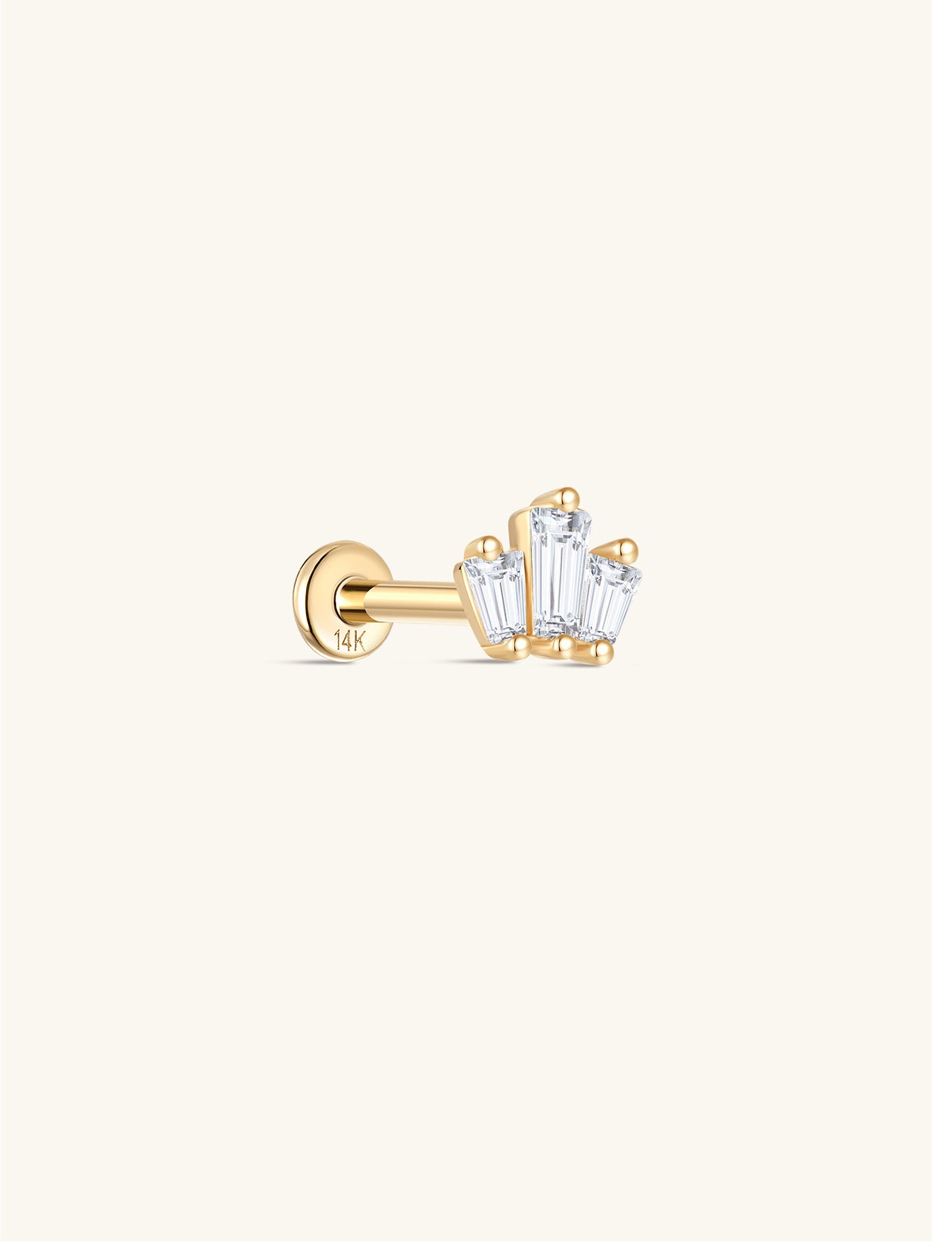 925 Sterling Silver Irregular Splicing Crown Ear Piercing Stud-aurivna