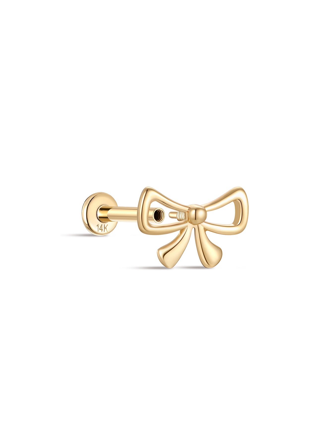 925 Sterling Silver Micro Bow Ear Piercing Stud-aurivna