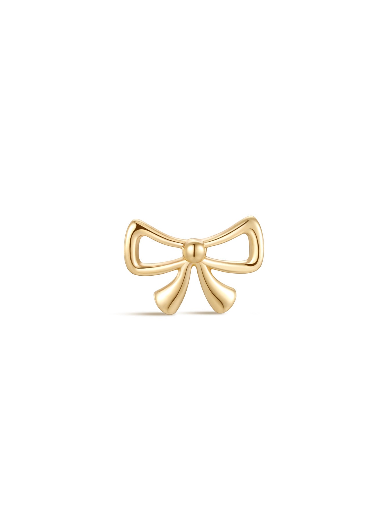 925 Sterling Silver Micro Bow Ear Piercing Stud-aurivna