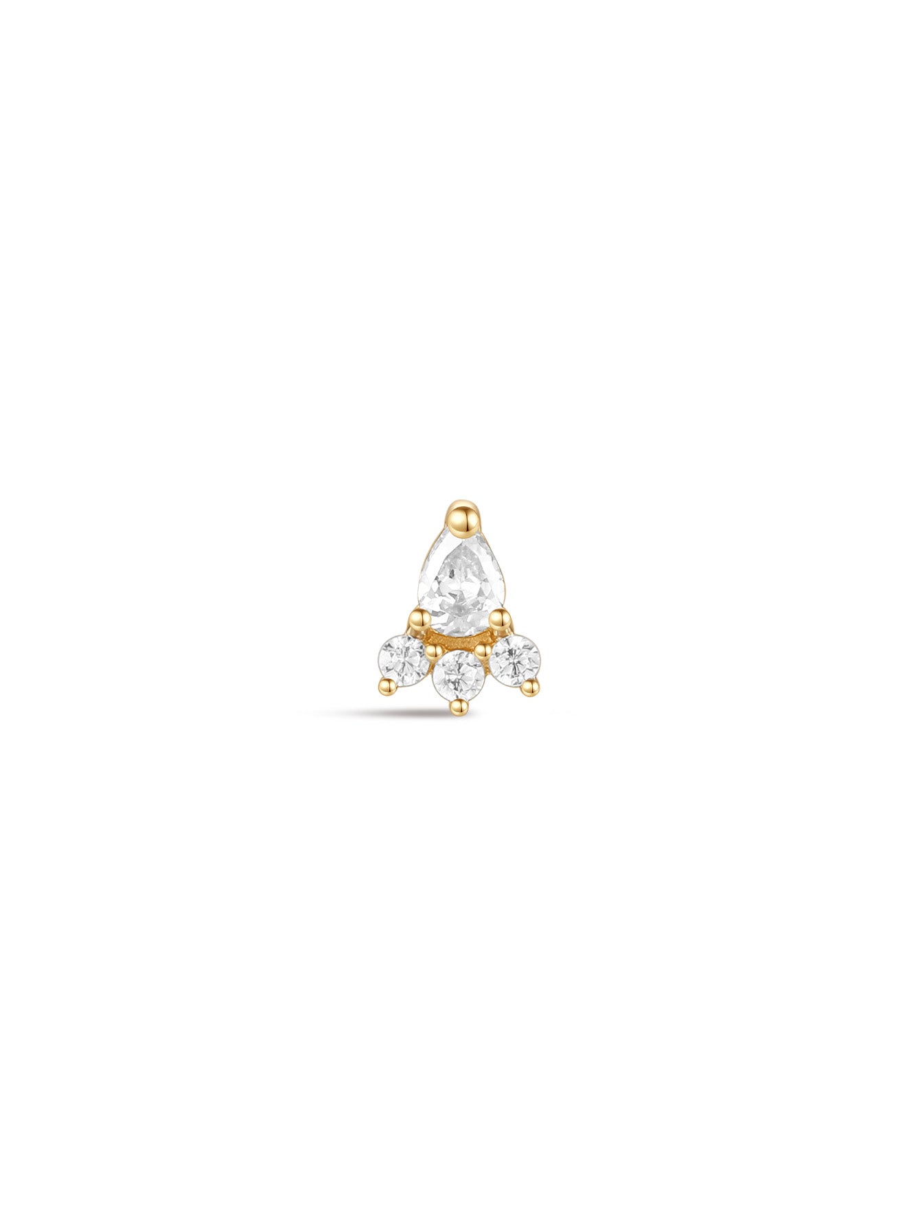 925 Sterling Silver Carrot Ear Piercing Stud-aurivna