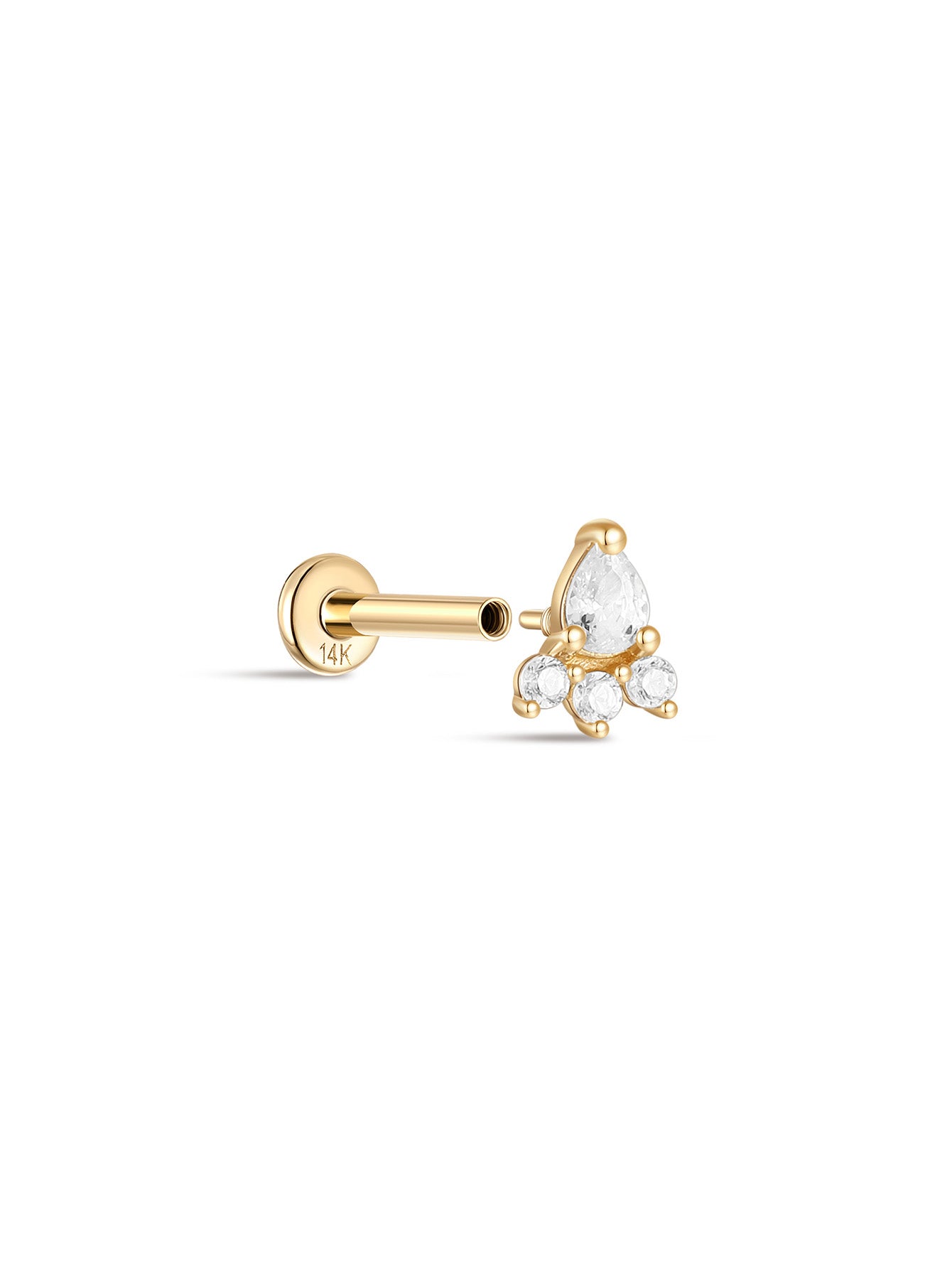 925 Sterling Silver Carrot Ear Piercing Stud-aurivna