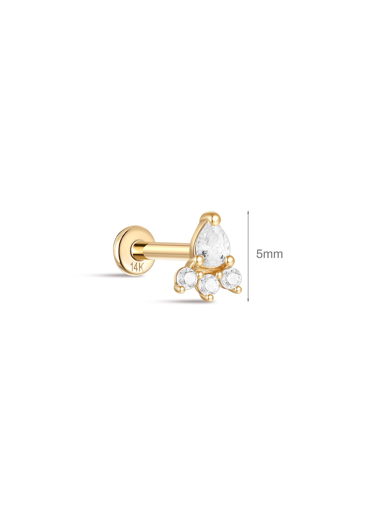 925 Sterling Silver Carrot Ear Piercing Stud-aurivna