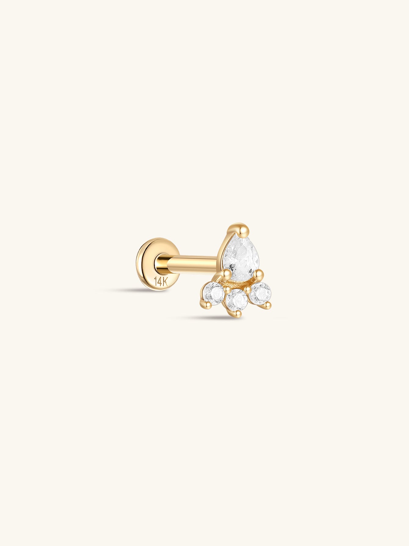 925 Sterling Silver Carrot Ear Piercing Stud-aurivna