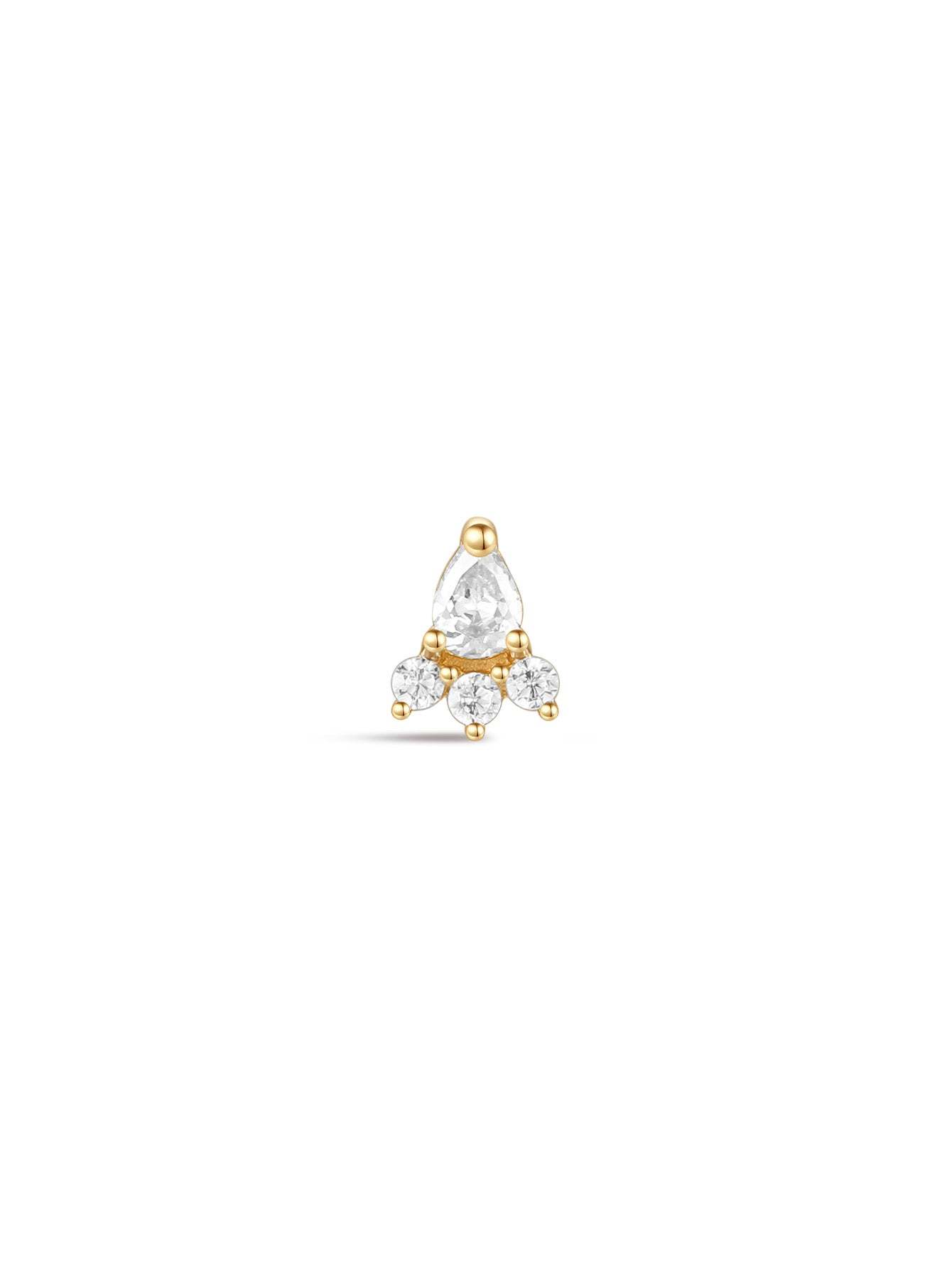 925 Sterling Silver Carrot Ear Piercing Stud-aurivna