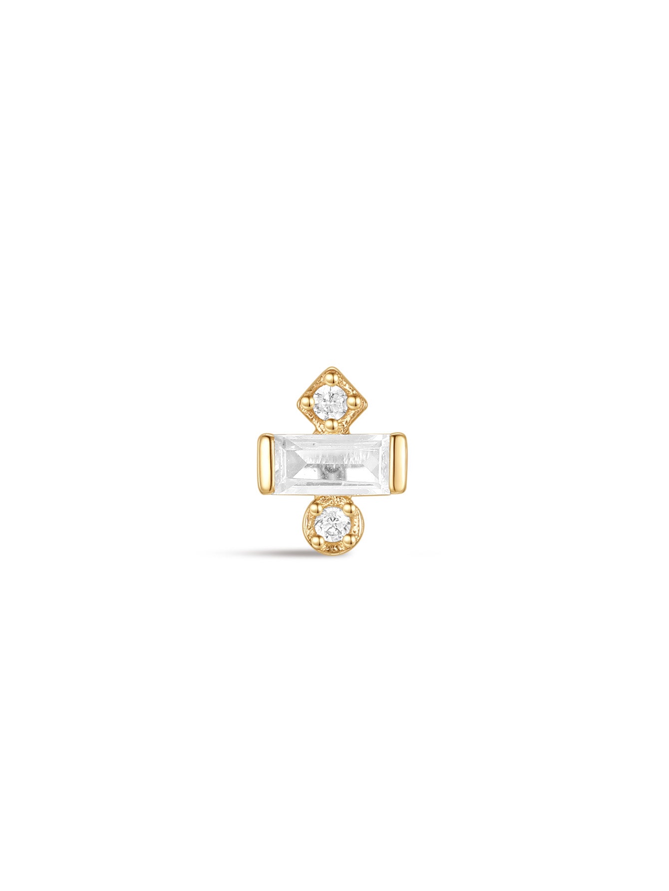 925 Sterling Silver Sweet Candy Zircon Ear Piercing Stud-aurivna