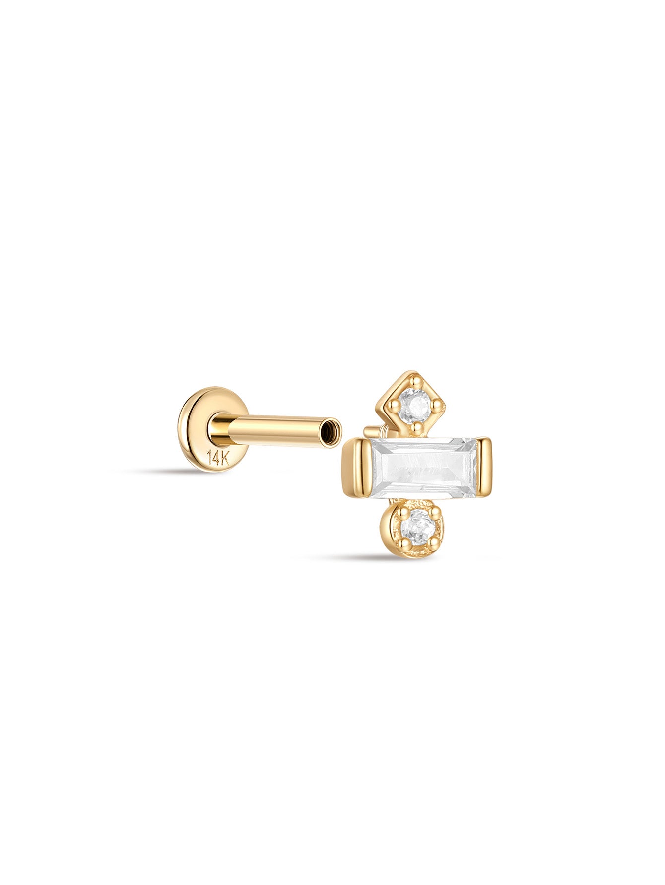 925 Sterling Silver Sweet Candy Zircon Ear Piercing Stud-aurivna