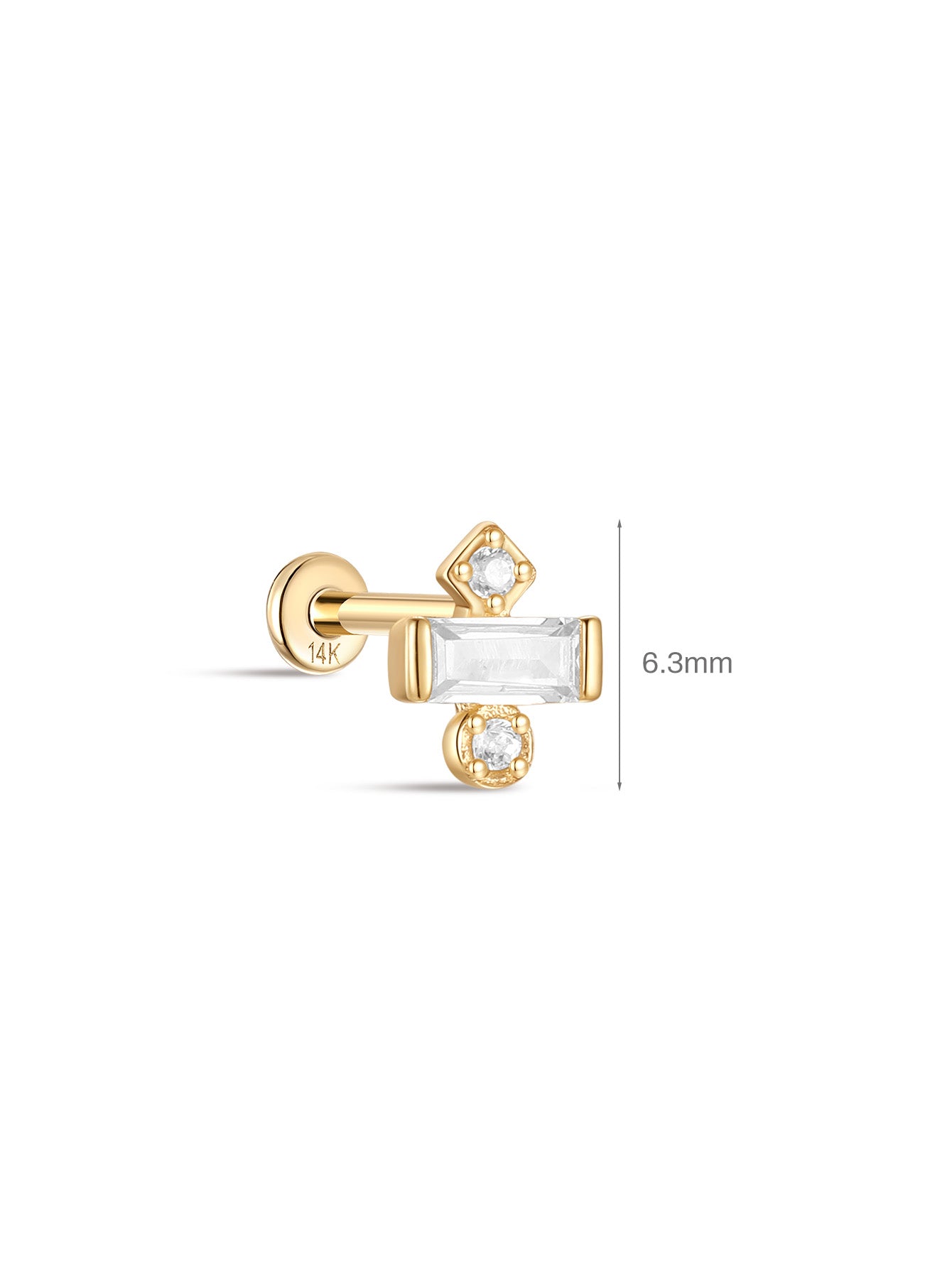 925 Sterling Silver Sweet Candy Zircon Ear Piercing Stud-aurivna