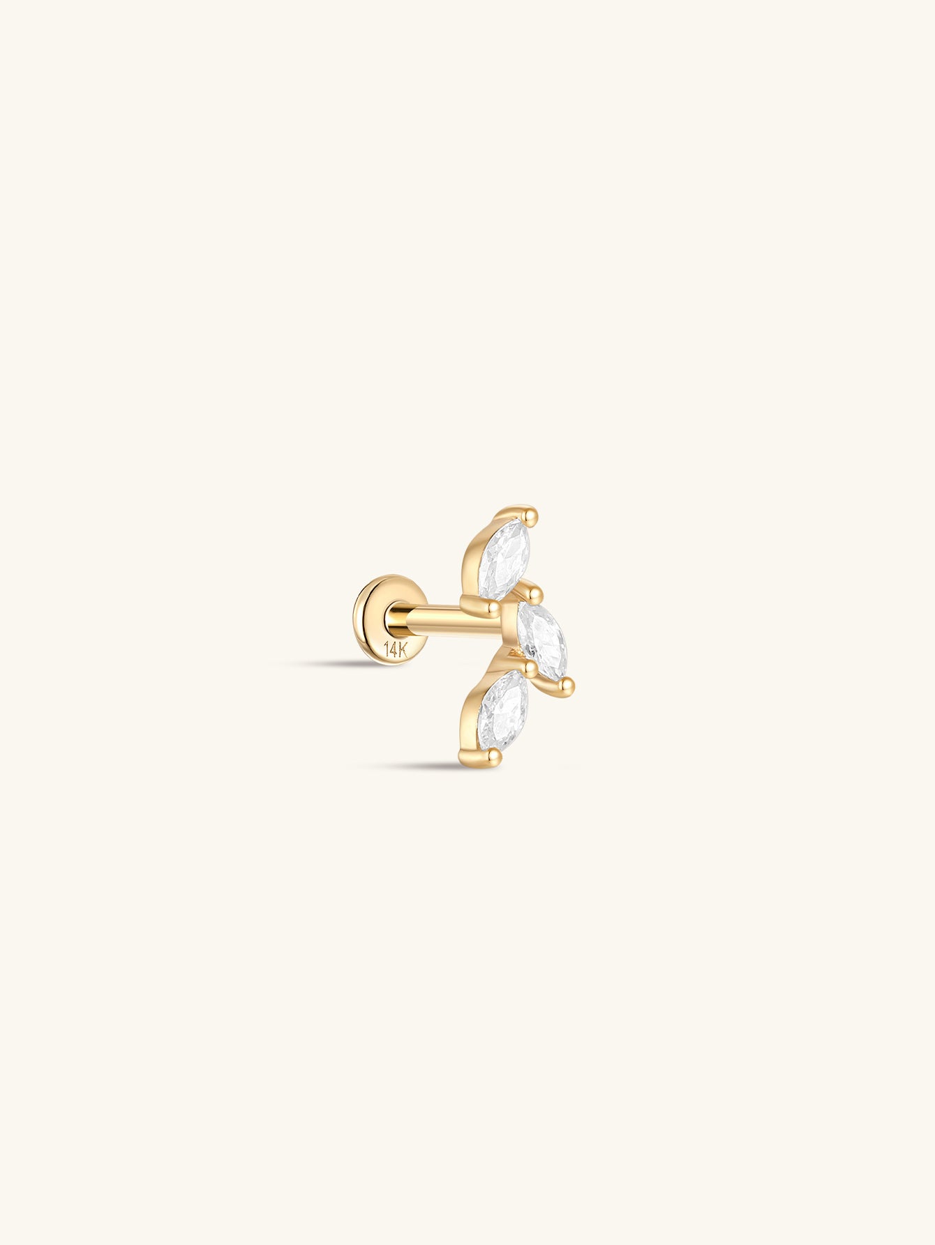 925 Sterling Silver Falling Leaves Ear Piercing Stud-aurivna