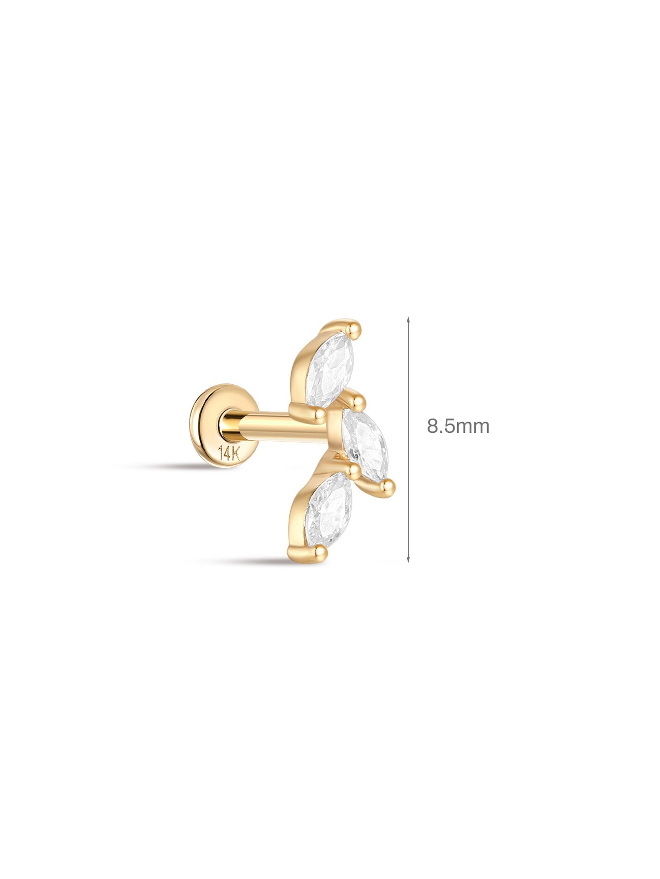 925 Sterling Silver Falling Leaves Ear Piercing Stud-aurivna
