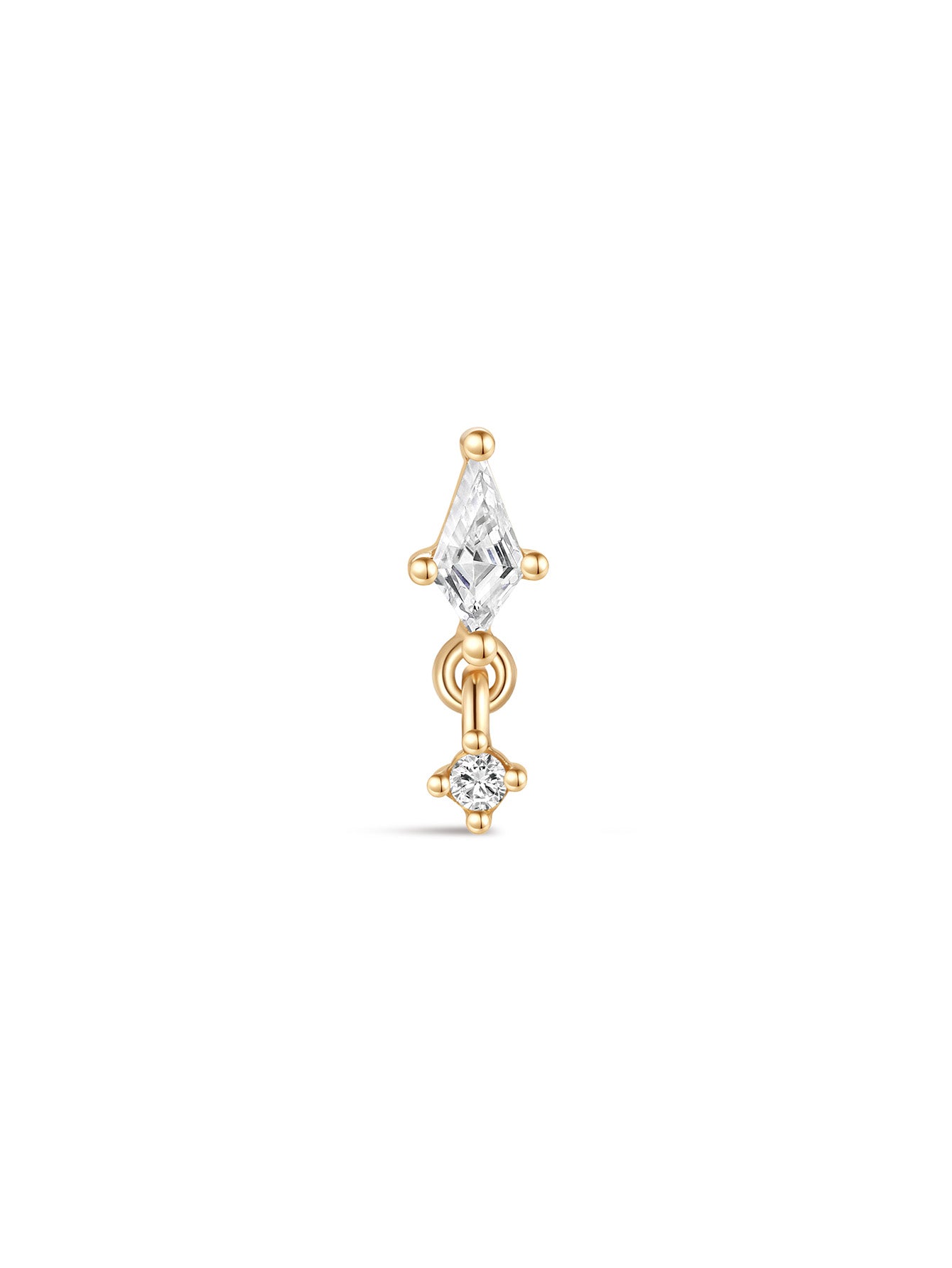 925 Sterling Silver Delicate Pendant  Ear Piercing Stud-aurivna
