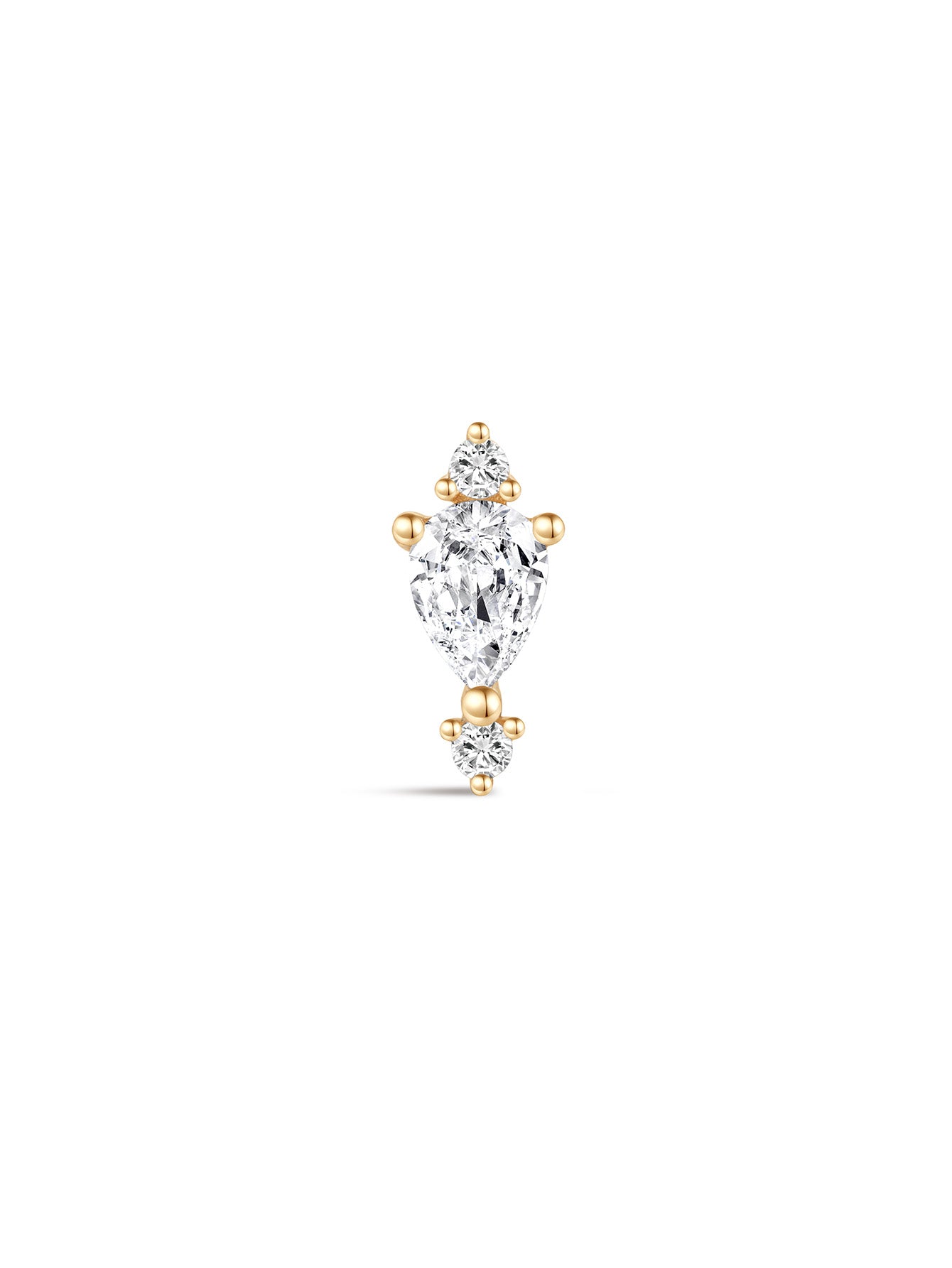 925 Sterling Silver Water Drop Splicing Ear Piercing Stud-aurivna