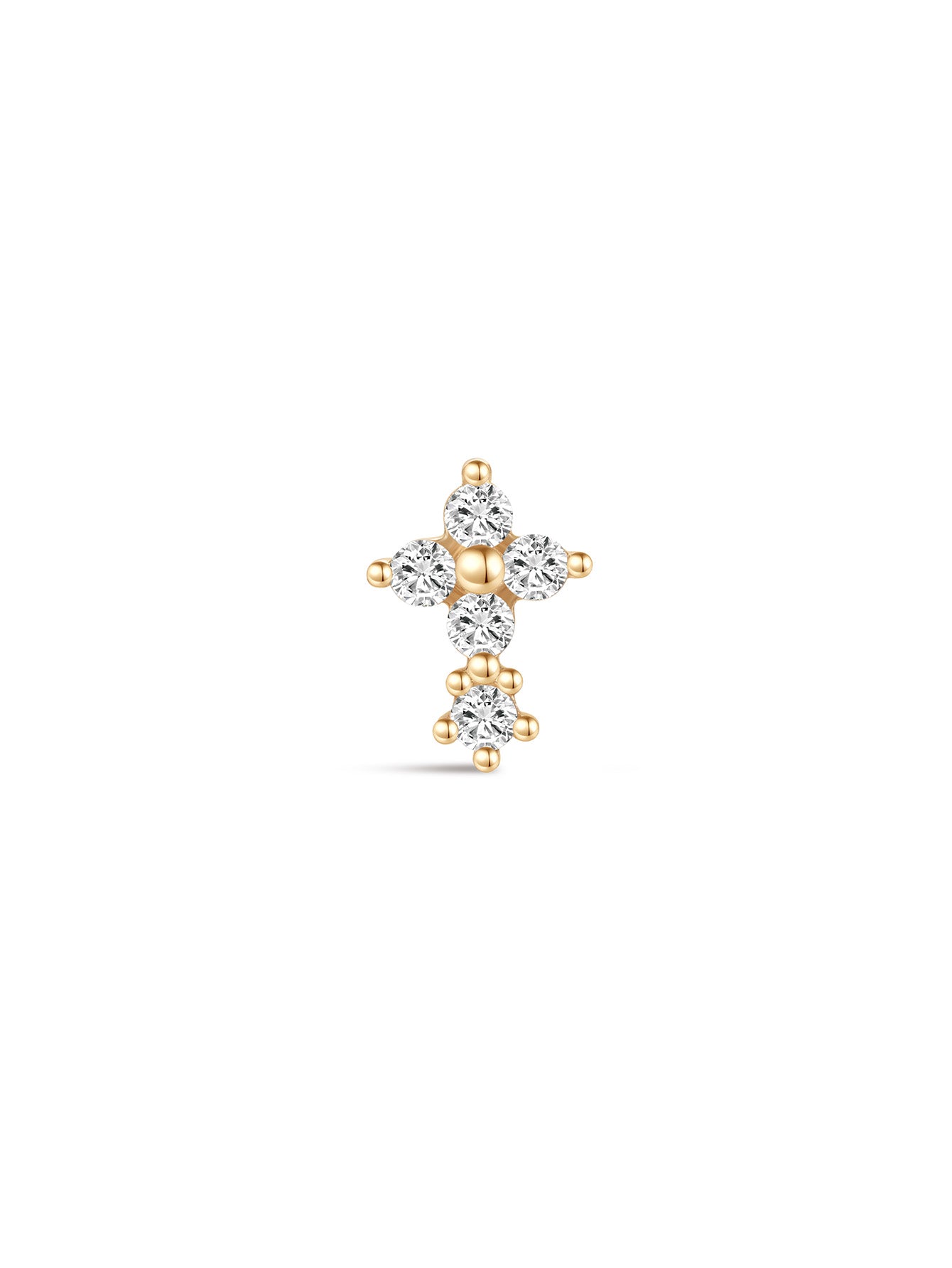 925 Sterling Silver Flower Stitching Ear Piercing Stud-aurivna
