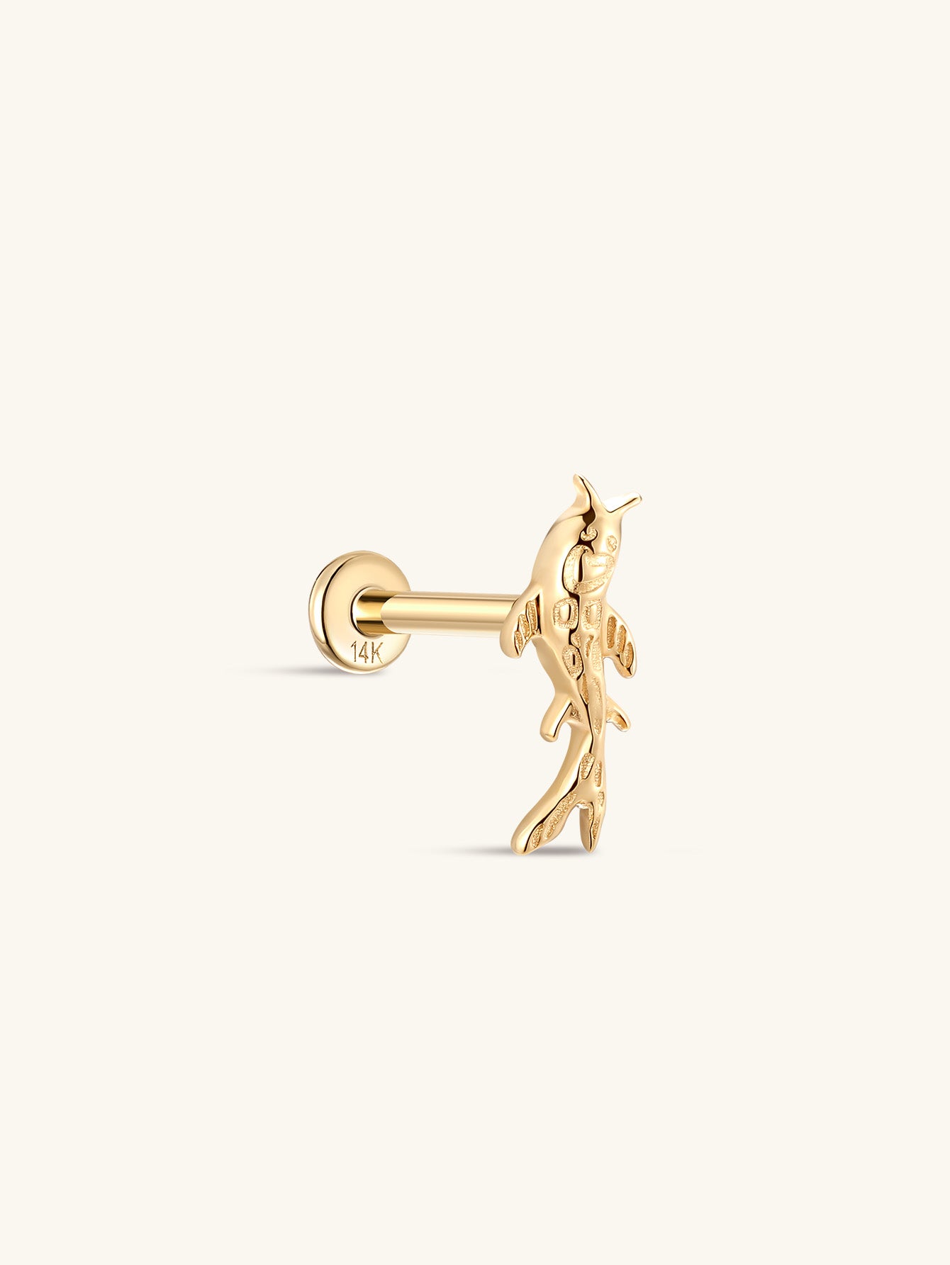 925 Sterling Silver Shiny Goldfish Ear Piercing Stud-aurivna