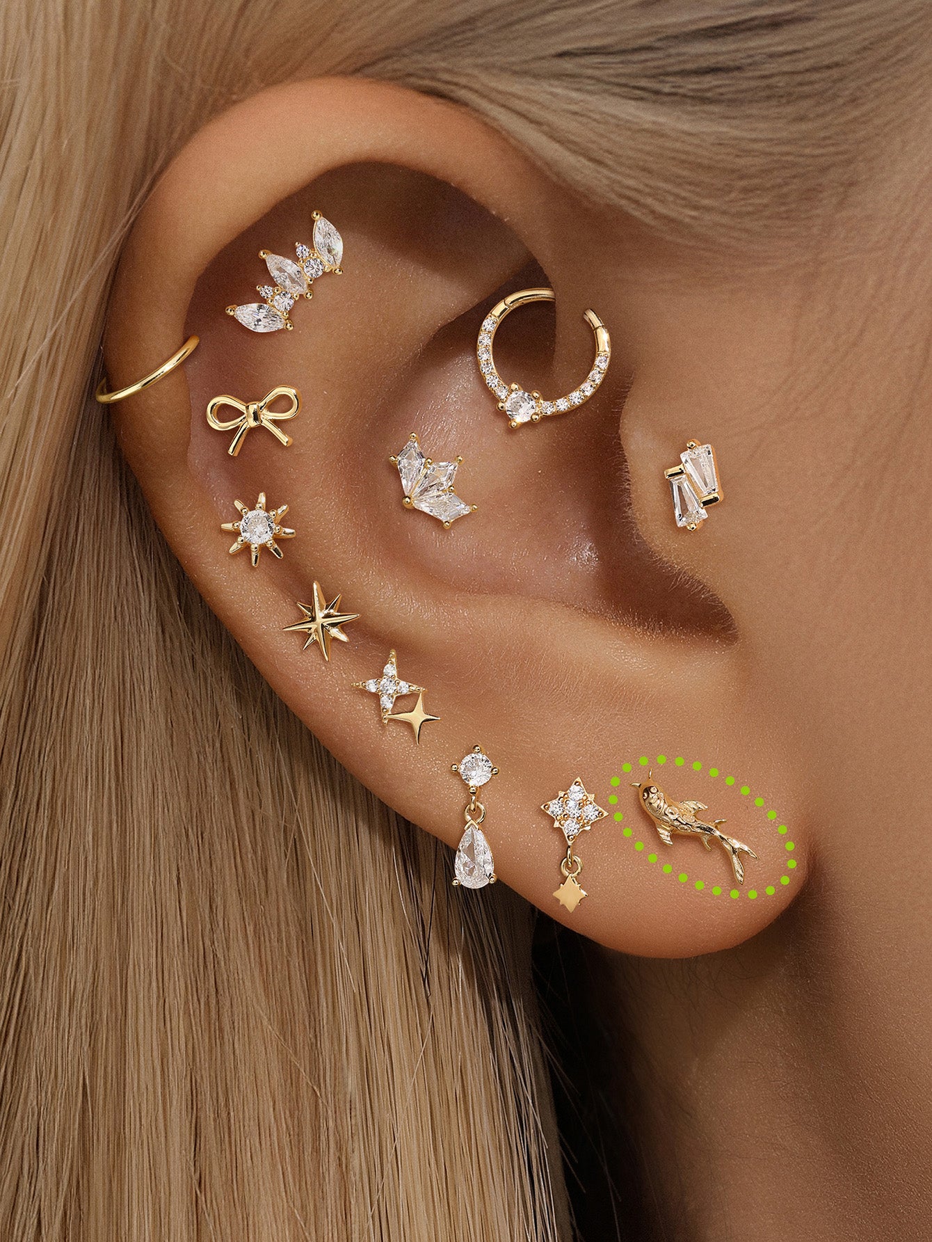 925 Sterling Silver Shiny Goldfish Ear Piercing Stud-aurivna