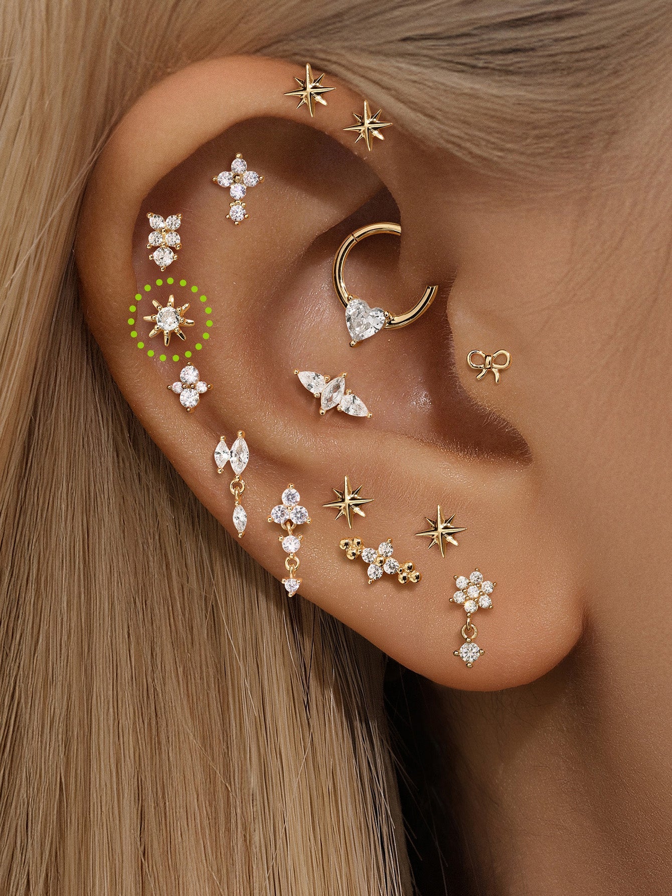 925 Sterling Silver Warm Sun Ear Piercing Stud-aurivna