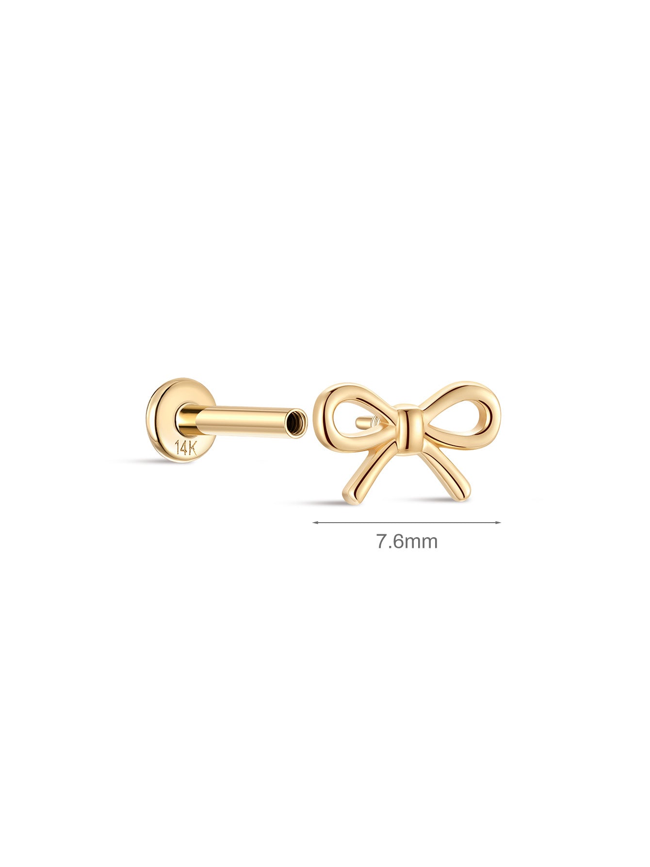 925 Sterling Silver Everyday Bow  Ear Piercing Stud-aurivna