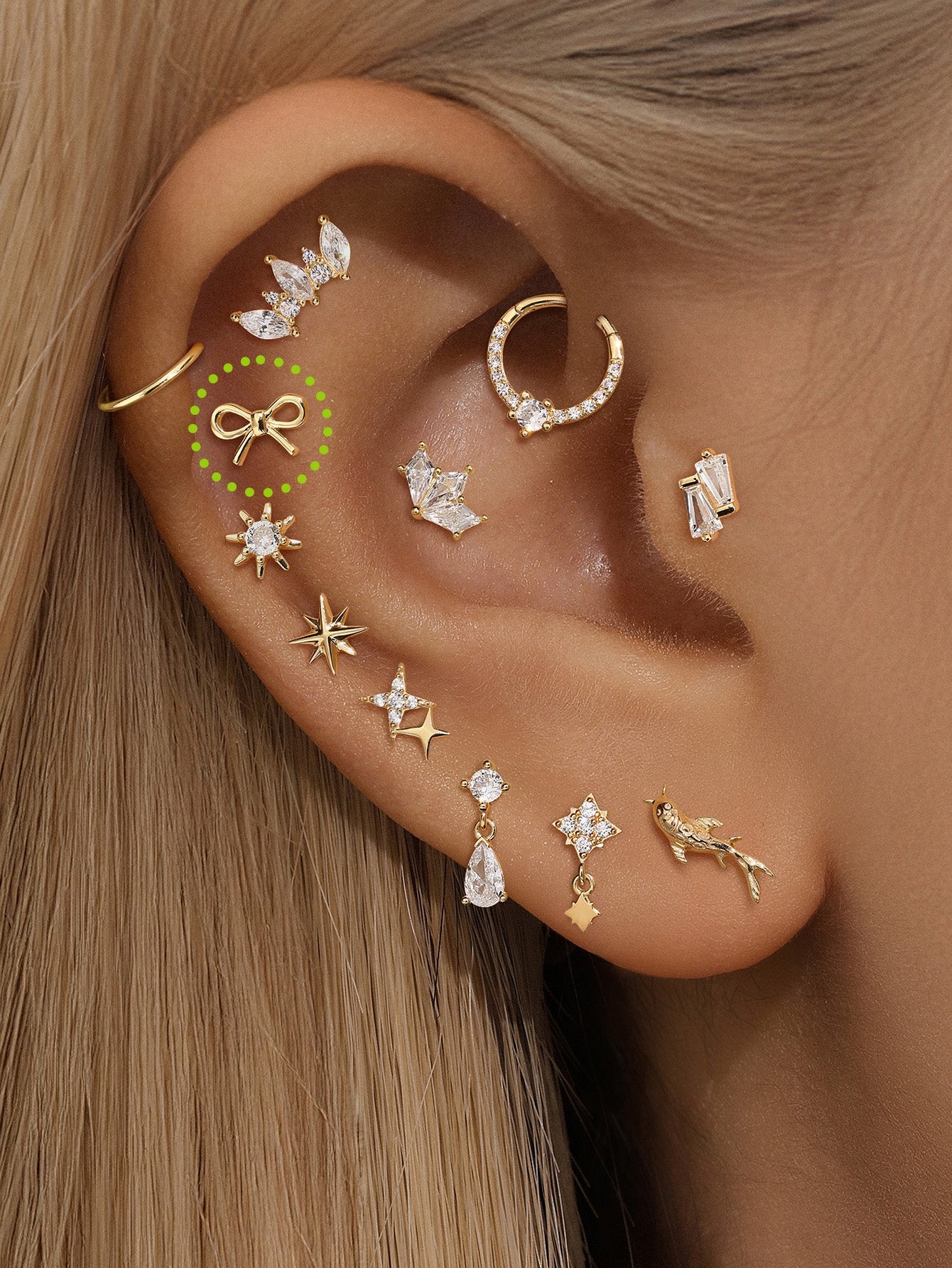 925 Sterling Silver Everyday Bow  Ear Piercing Stud-aurivna