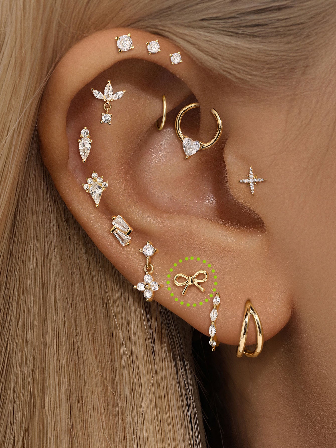 925 Sterling Silver Everyday Bow  Ear Piercing Stud-aurivna