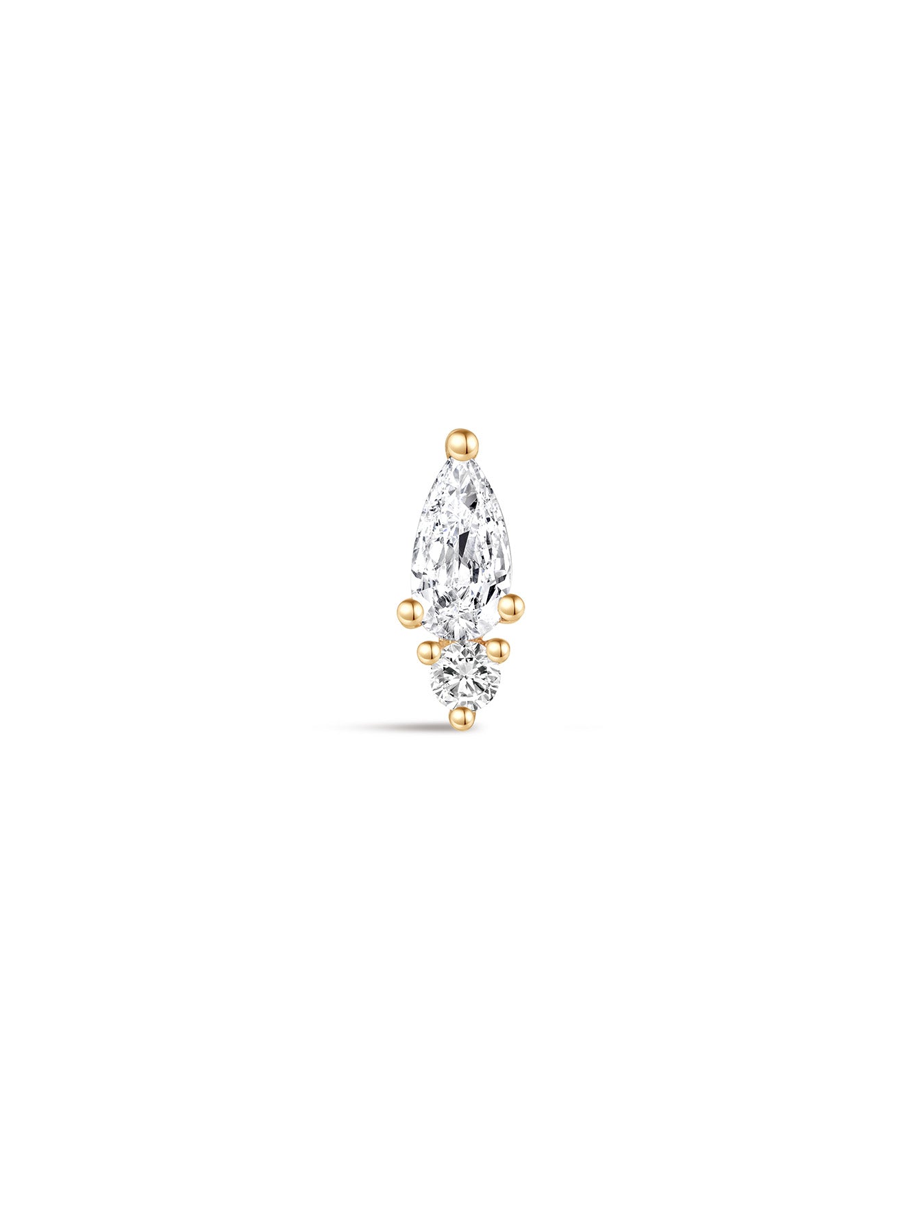 925 Sterling Silver  Teardrop Marquise Zircon  Ear Piercing Stud-aurivna