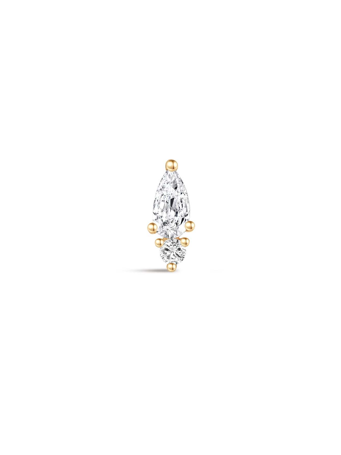 925 Sterling Silver  Teardrop Marquise Zircon  Ear Piercing Stud-aurivna