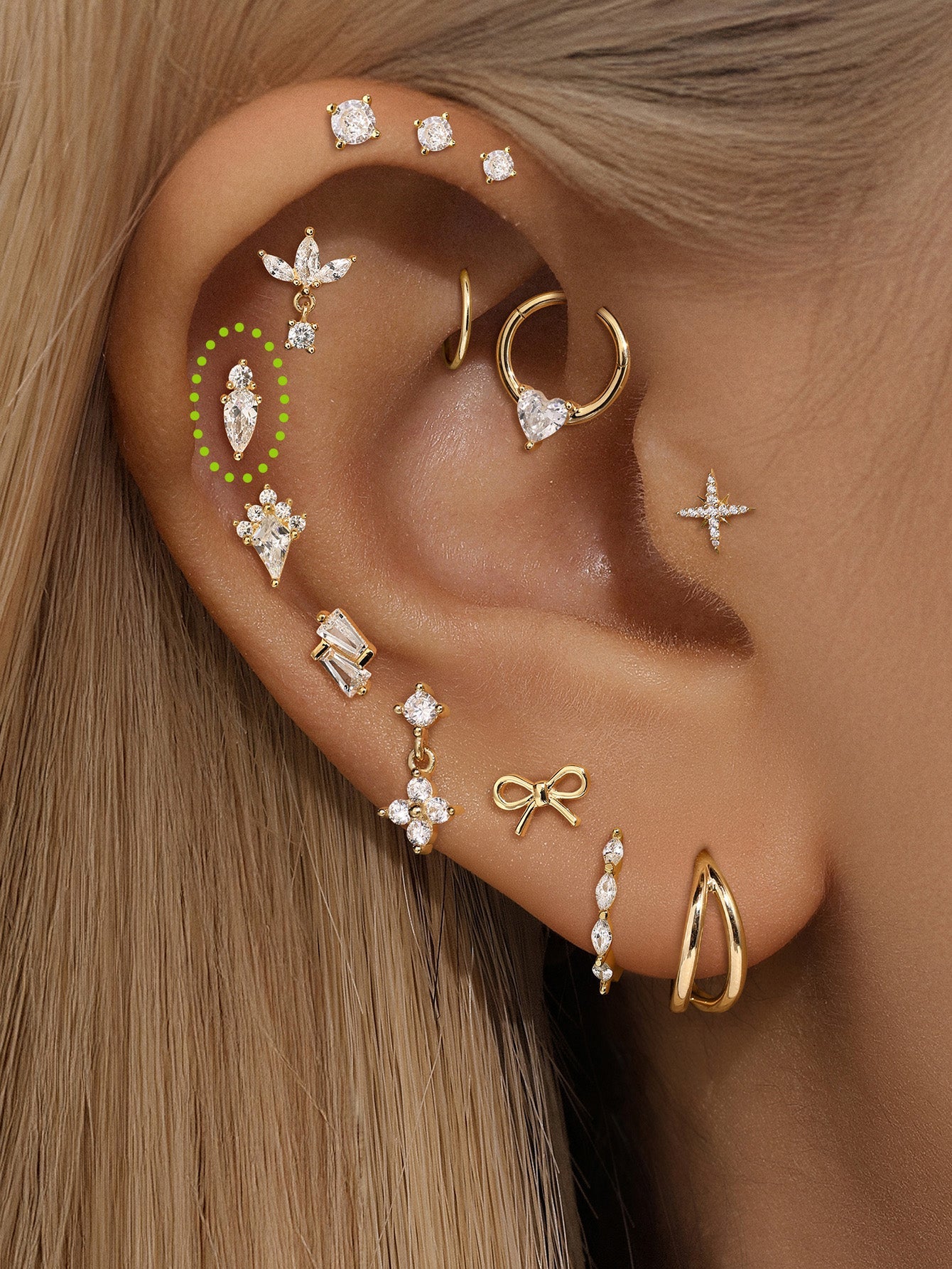 925 Sterling Silver  Teardrop Marquise Zircon  Ear Piercing Stud-aurivna