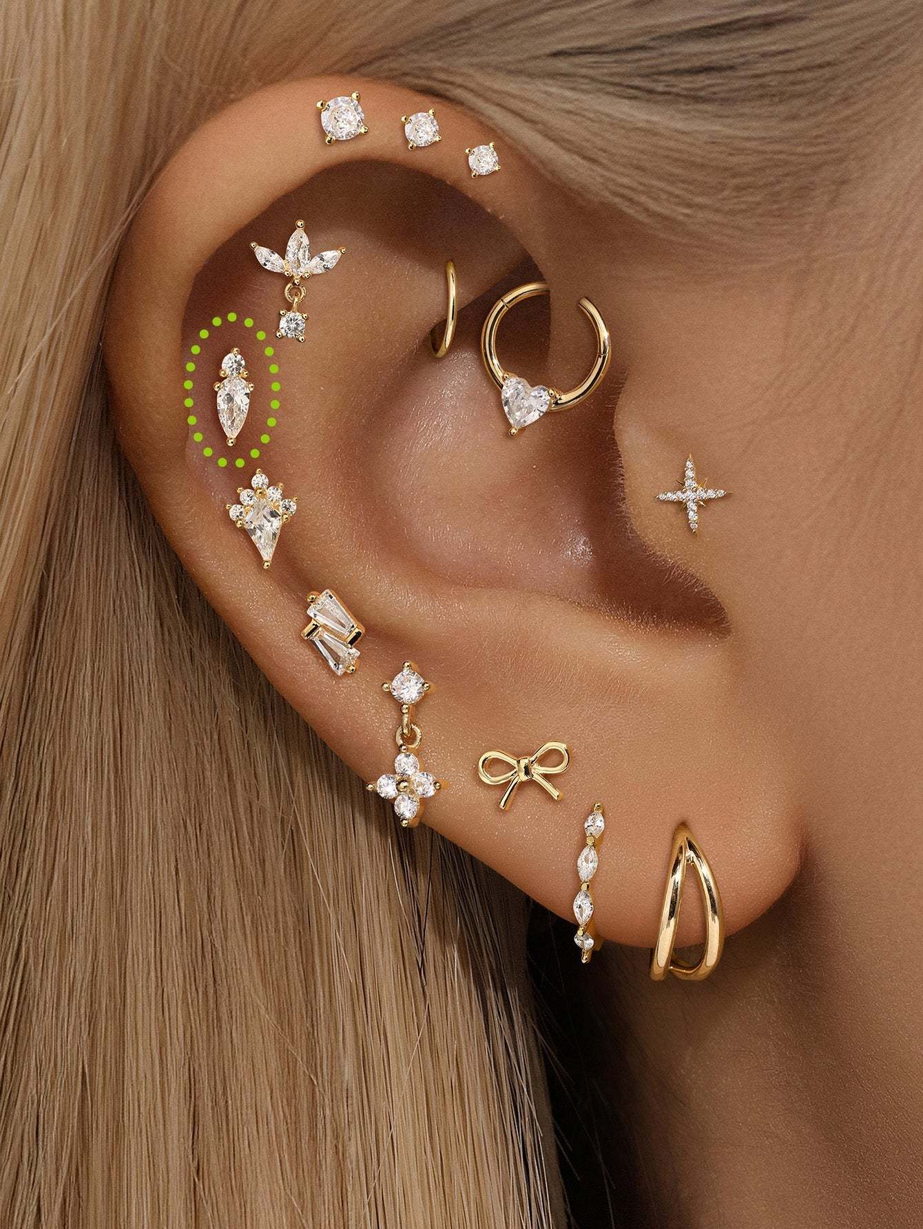 925 Sterling Silver  Teardrop Marquise Zircon  Ear Piercing Stud-aurivna