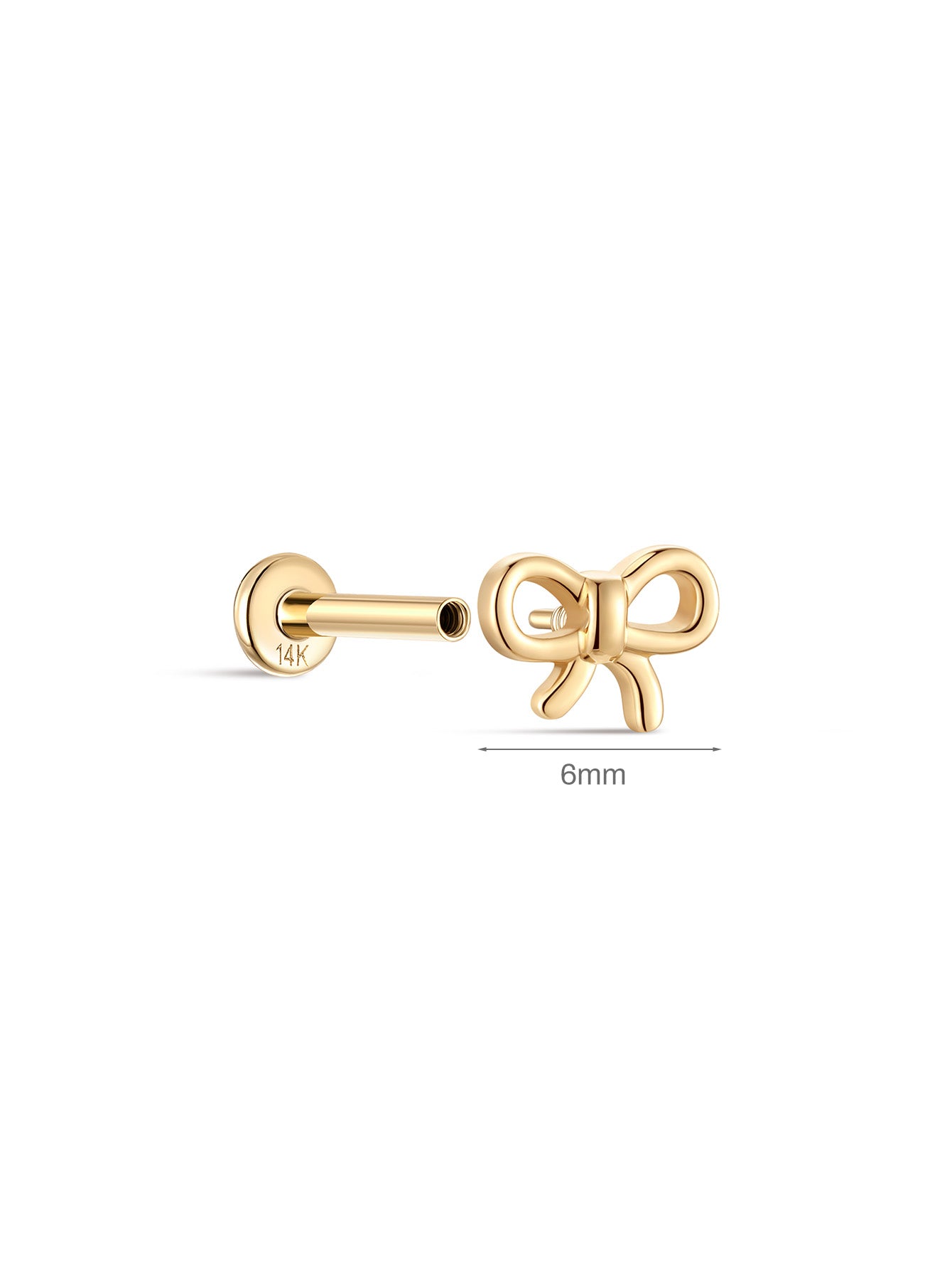 925 Sterling Silver Simple Bow Ear Piercing Stud-aurivna