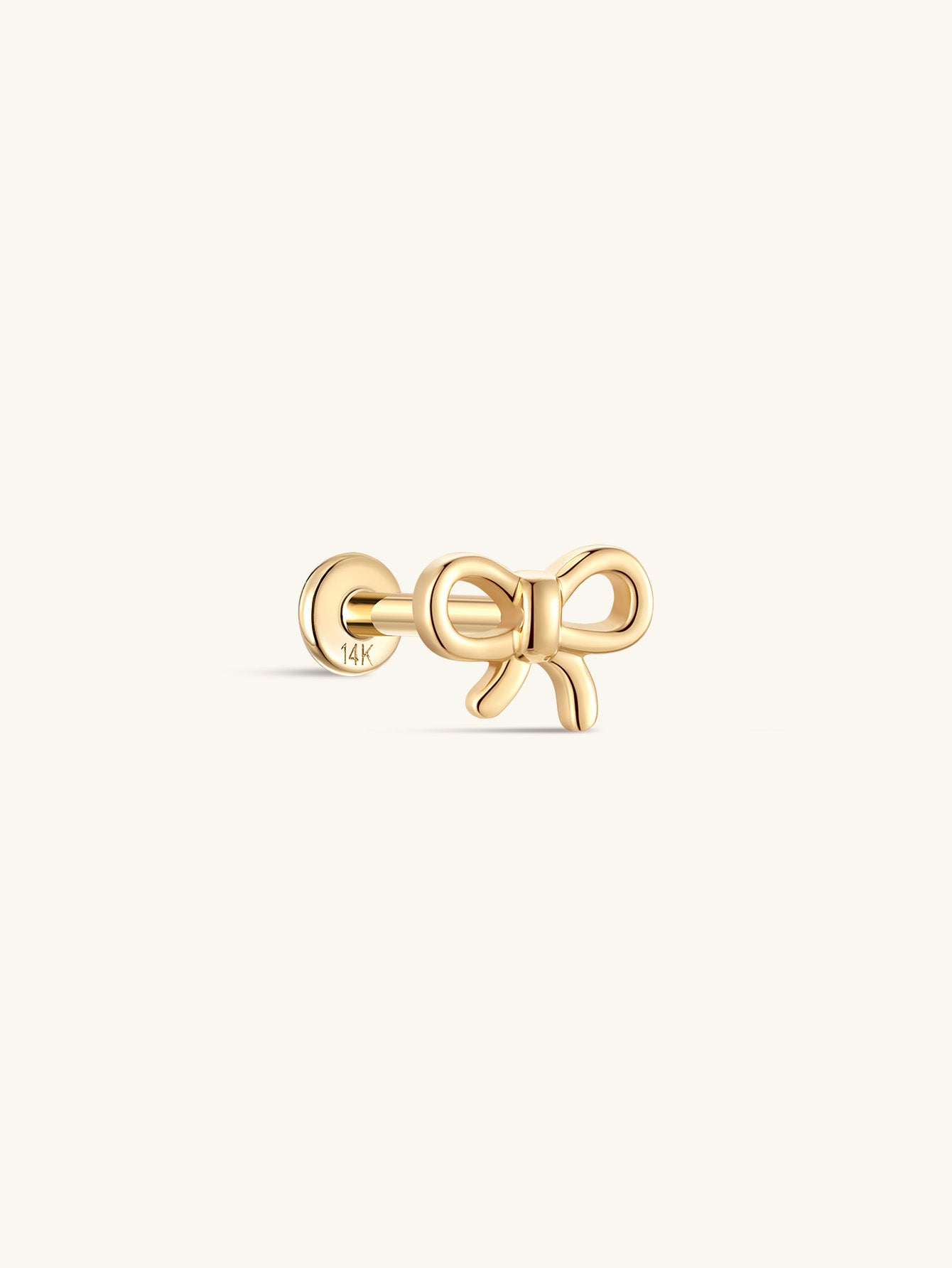 925 Sterling Silver Simple Bow Ear Piercing Stud-aurivna