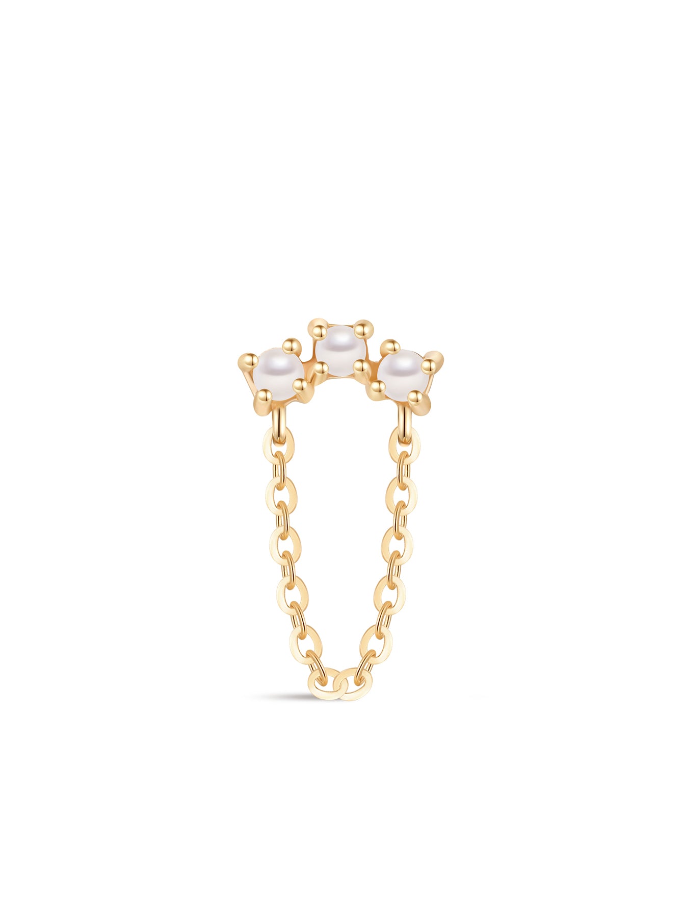 14K Solid Gold Pearl All-Match Tassel Flatback-aurivna