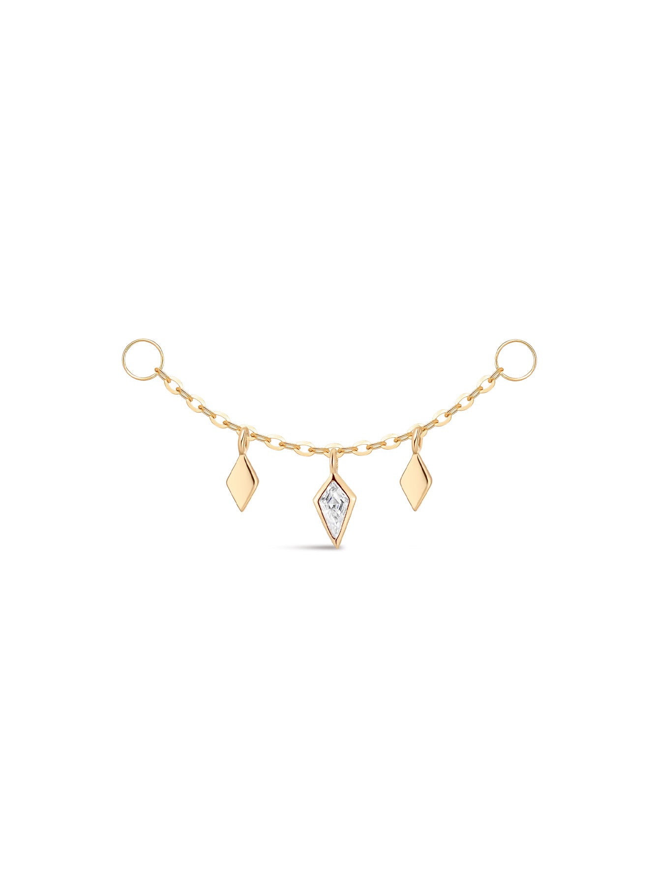 925 Sterling Silver Rhombus Pendant Chain Hoop Charm-aurivna