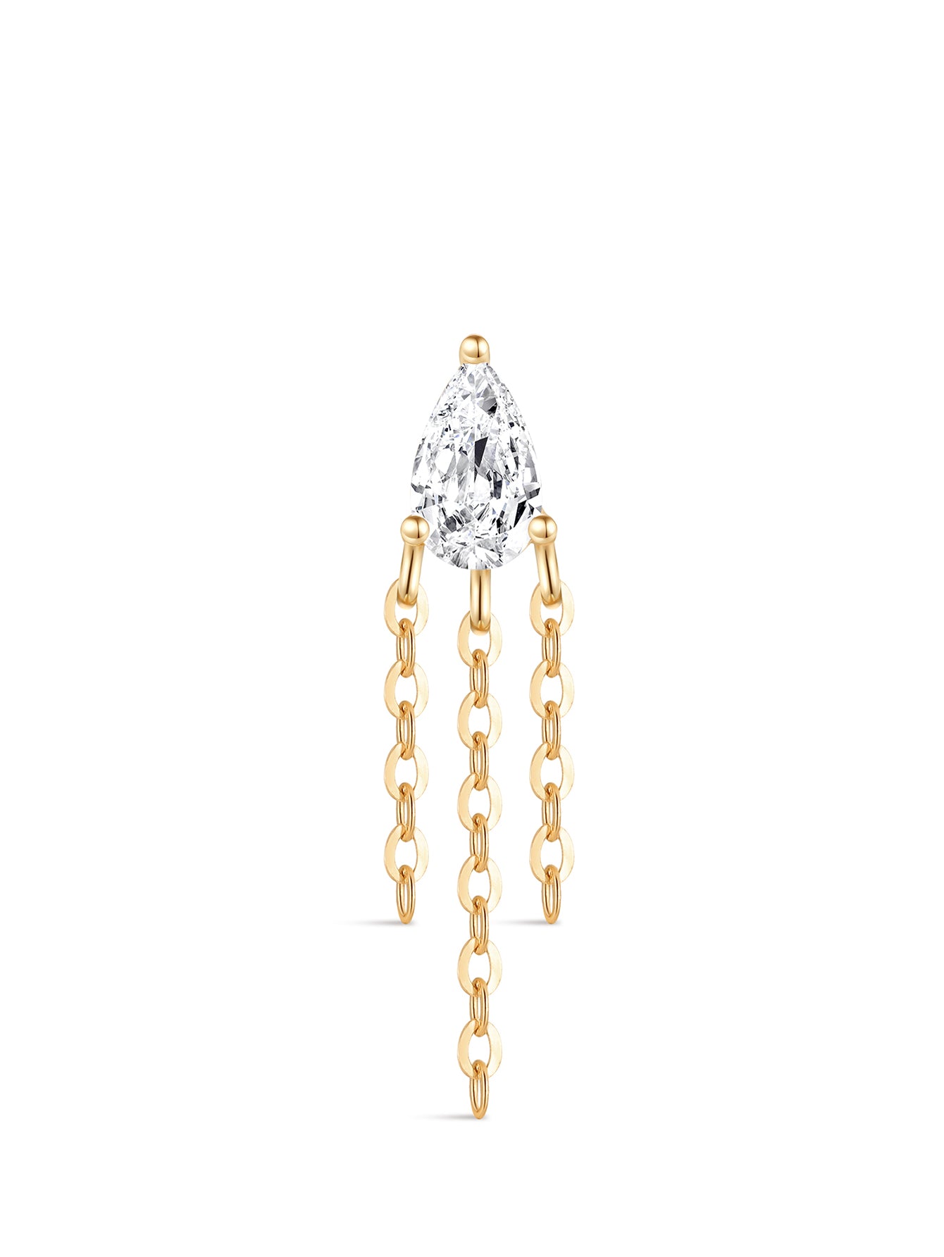 14K Solid Gold Pear Tassel Flatback-aurivna