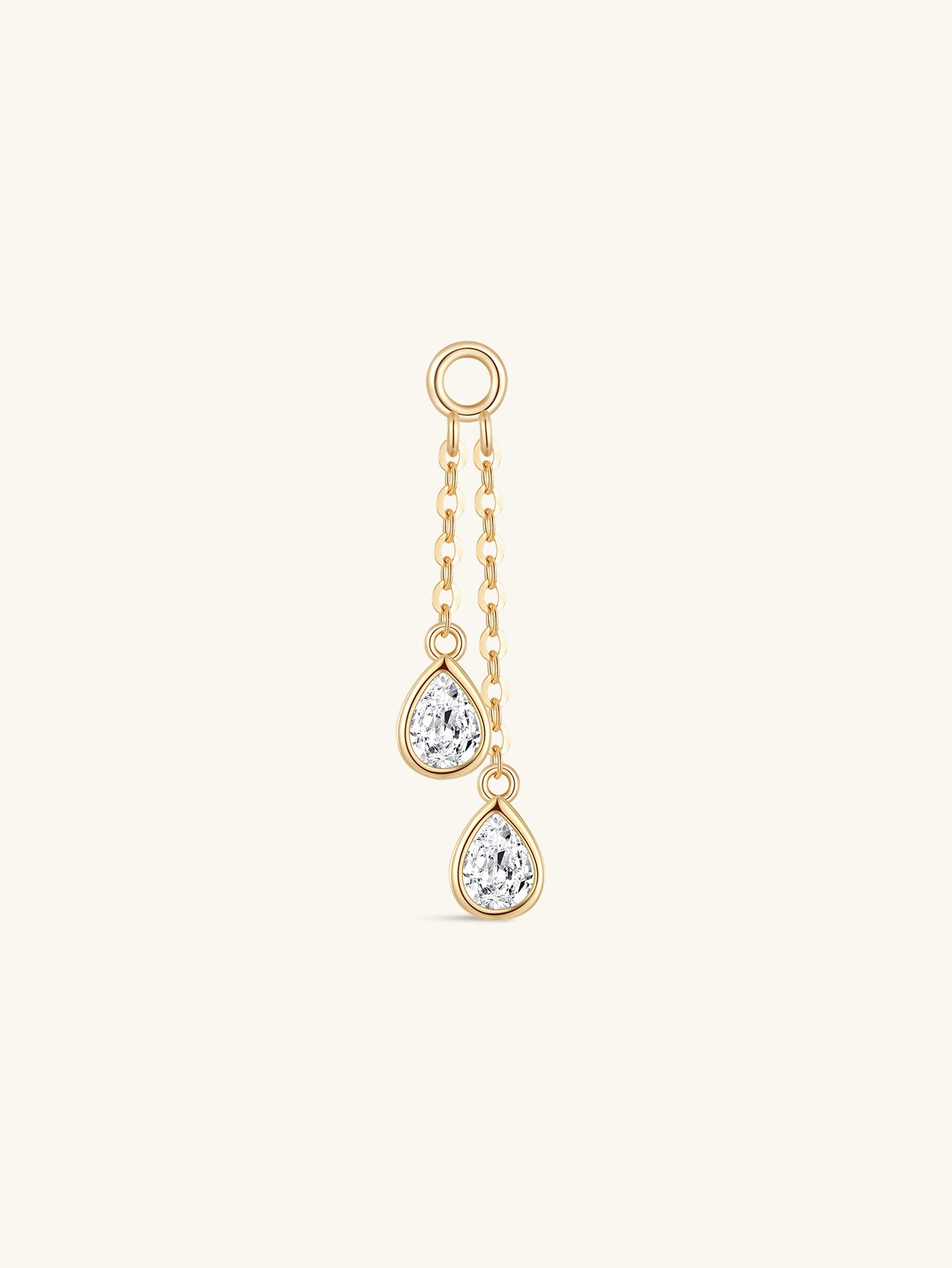 14K Solid Gold Water Drop Double Layer Tassel Chain-aurivna