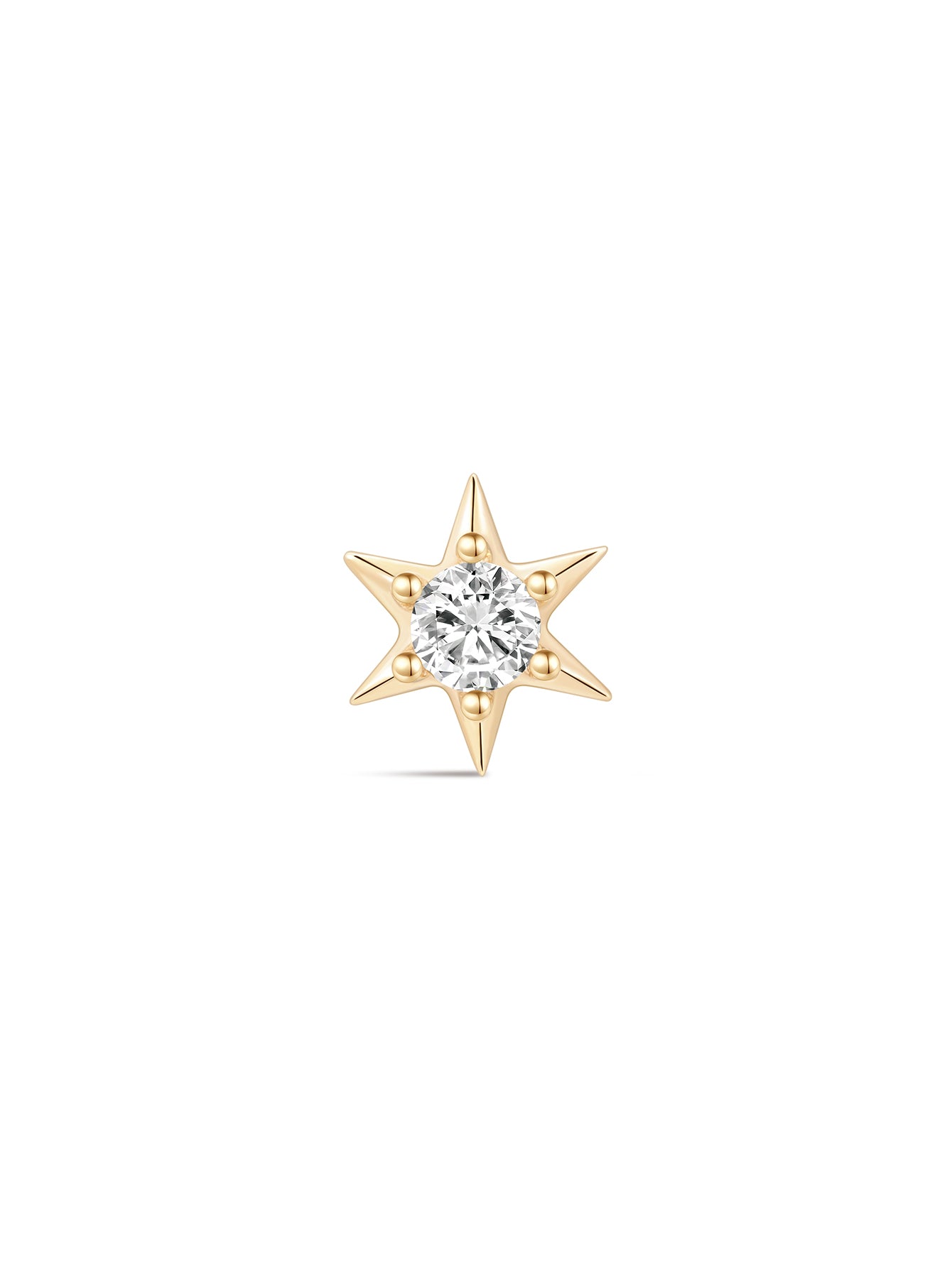14K Solid Gold Pentagram Flatback-aurivna