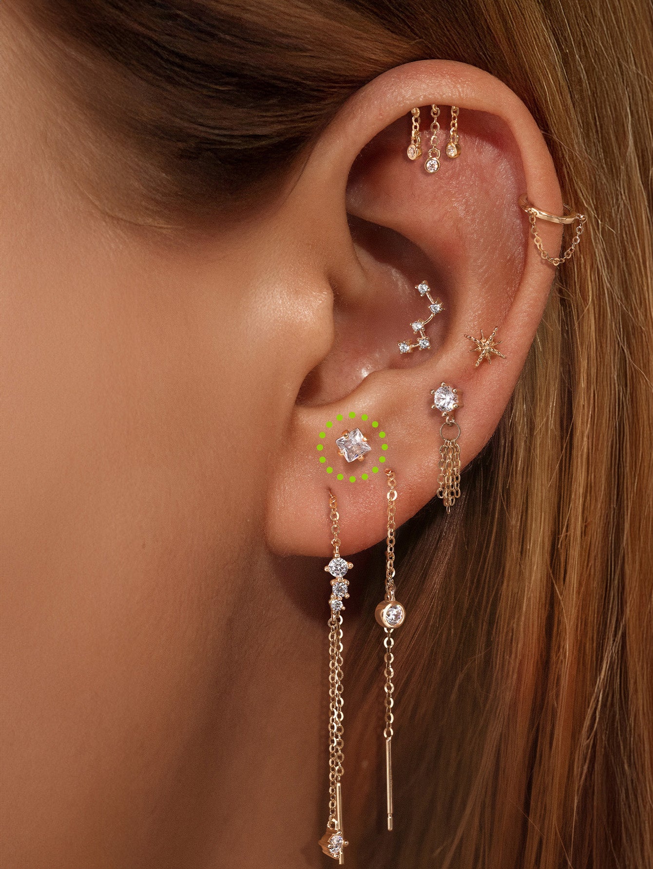 925 Sterling Silver Ultra Bright Square Ear Piercing Stud-aurivna