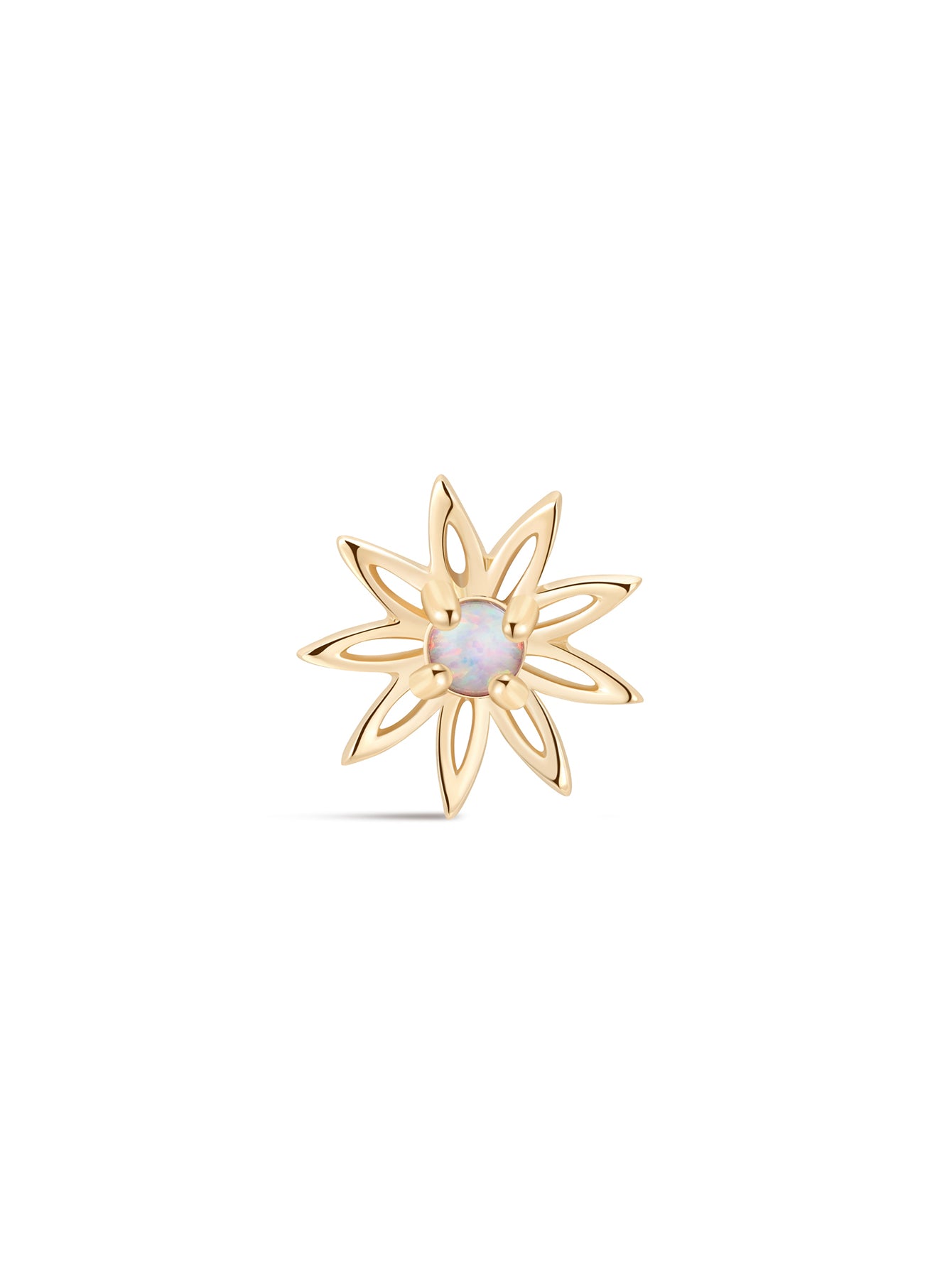 14K Solid Gold Sunflower Flatback-aurivna