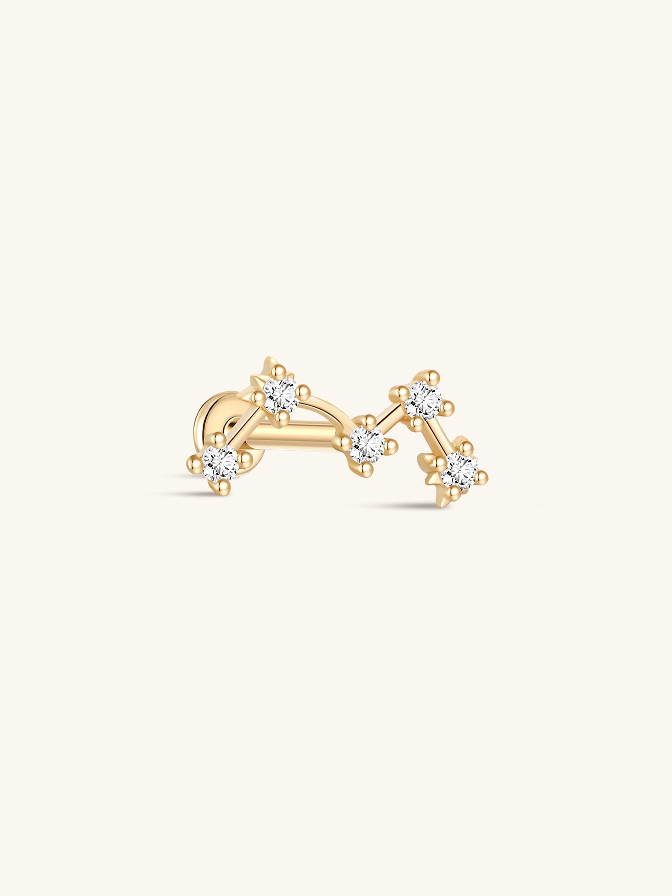925 Sterling Silver Celestial Ear Piercing Stud-aurivna