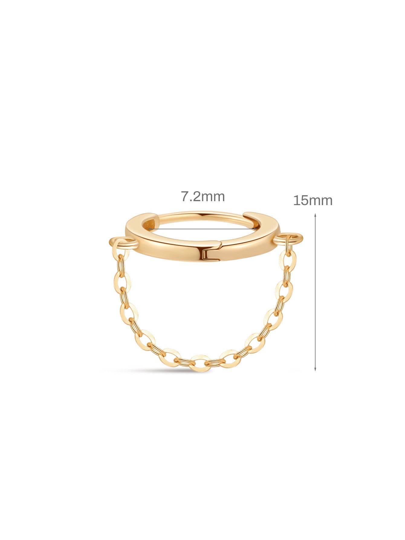 14K Solid Gold Simple Versatile Tassel Huggies Earring-aurivna
