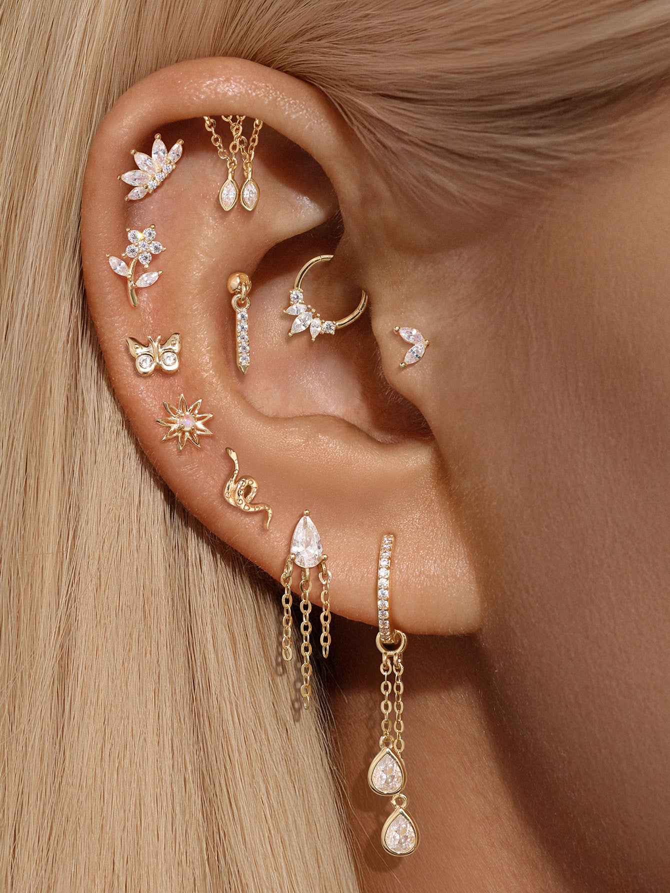 14K Solid Gold Sunflower Flatback-aurivna