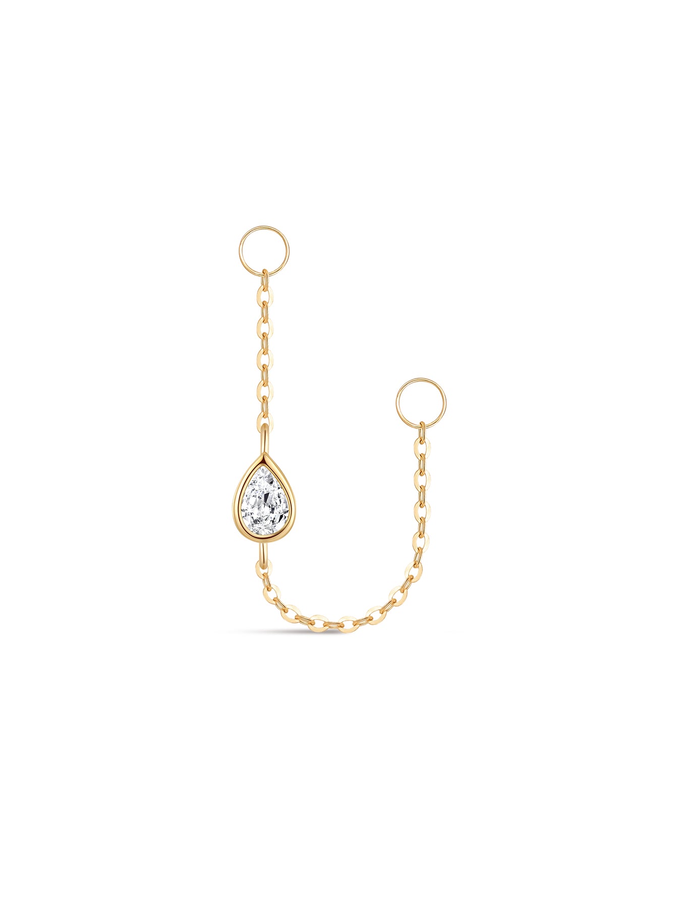 925 Sterling Silver Marquise Tassel Chain Hoop Charm-aurivna