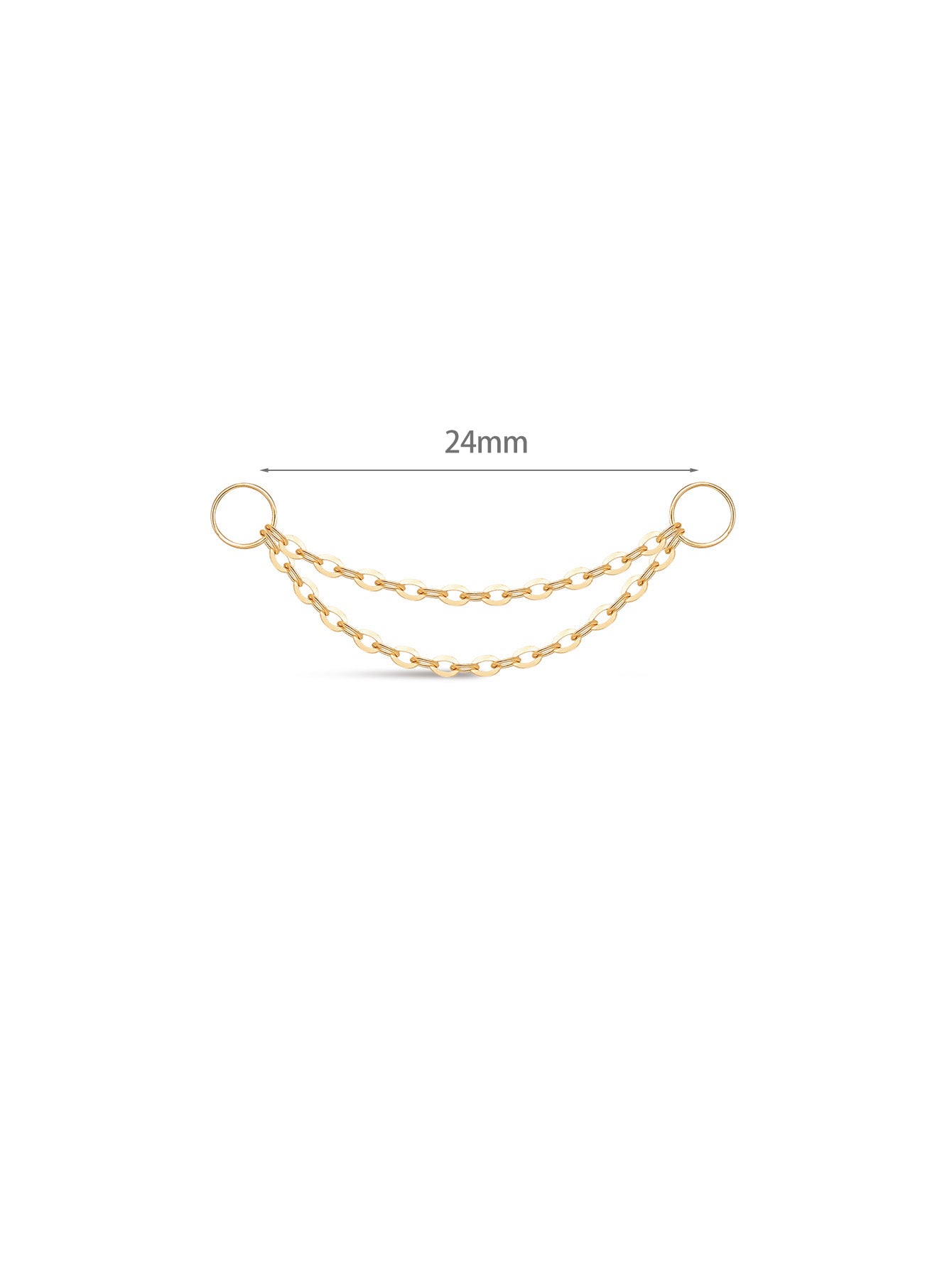 925 Sterling Silver Double Chain Hoop Charm-aurivna