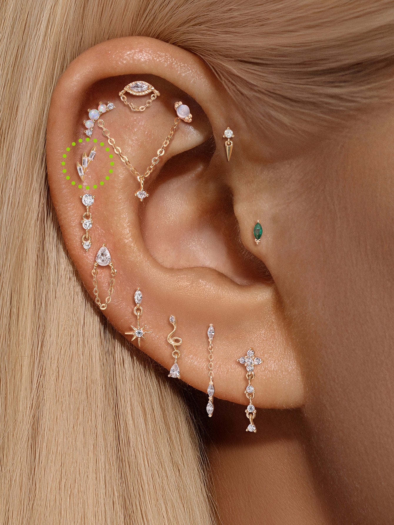 925 Sterling Silver Geometric Ear Piercing Stud-aurivna