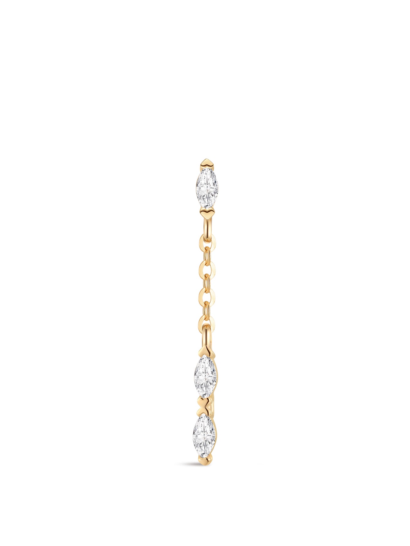 14k Solid Gold Marquise Flat Back Stud Earrings-aurivna