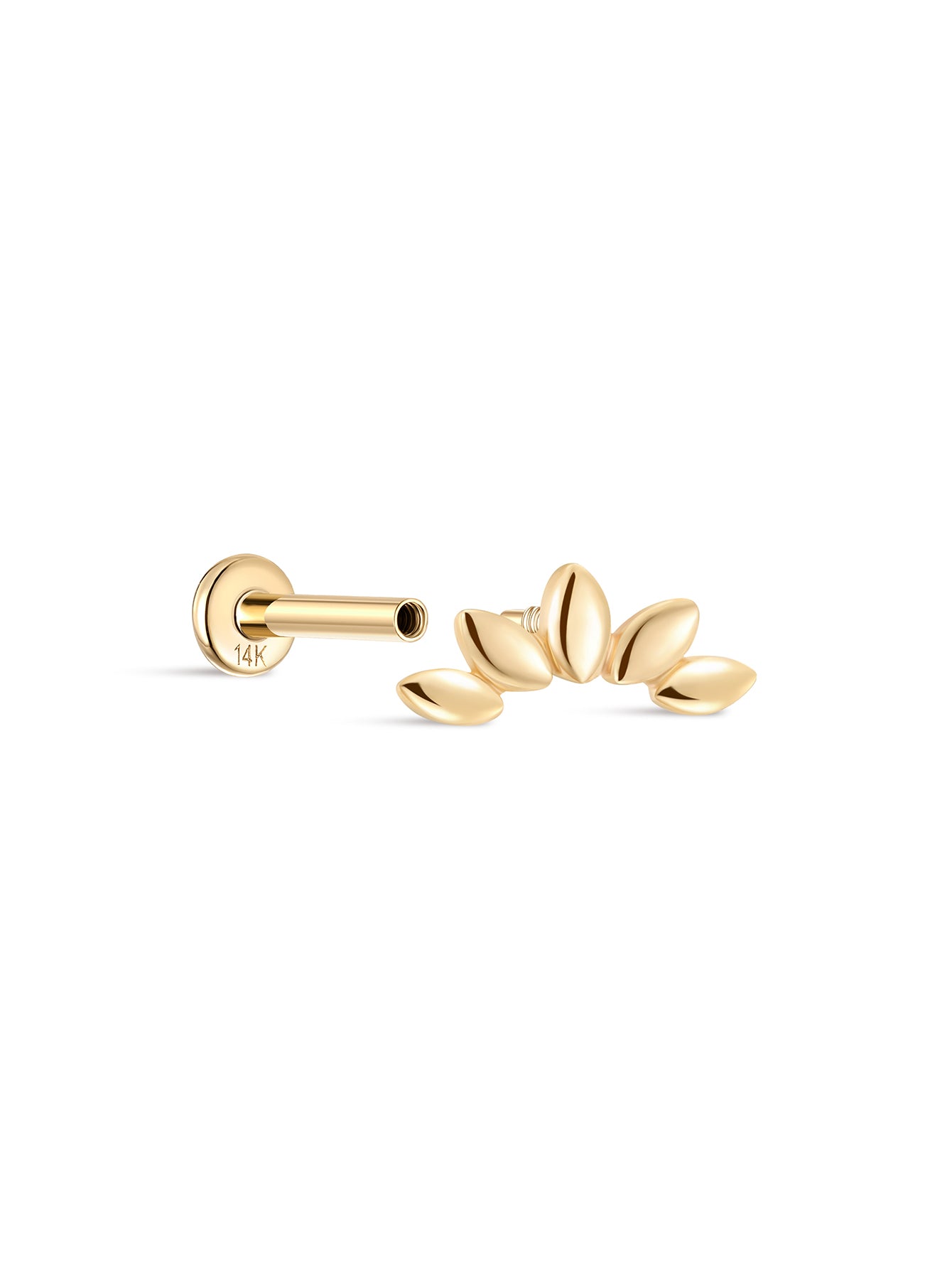 925 Sterling Silver Crown Marquise Ear Piercing Stud-aurivna