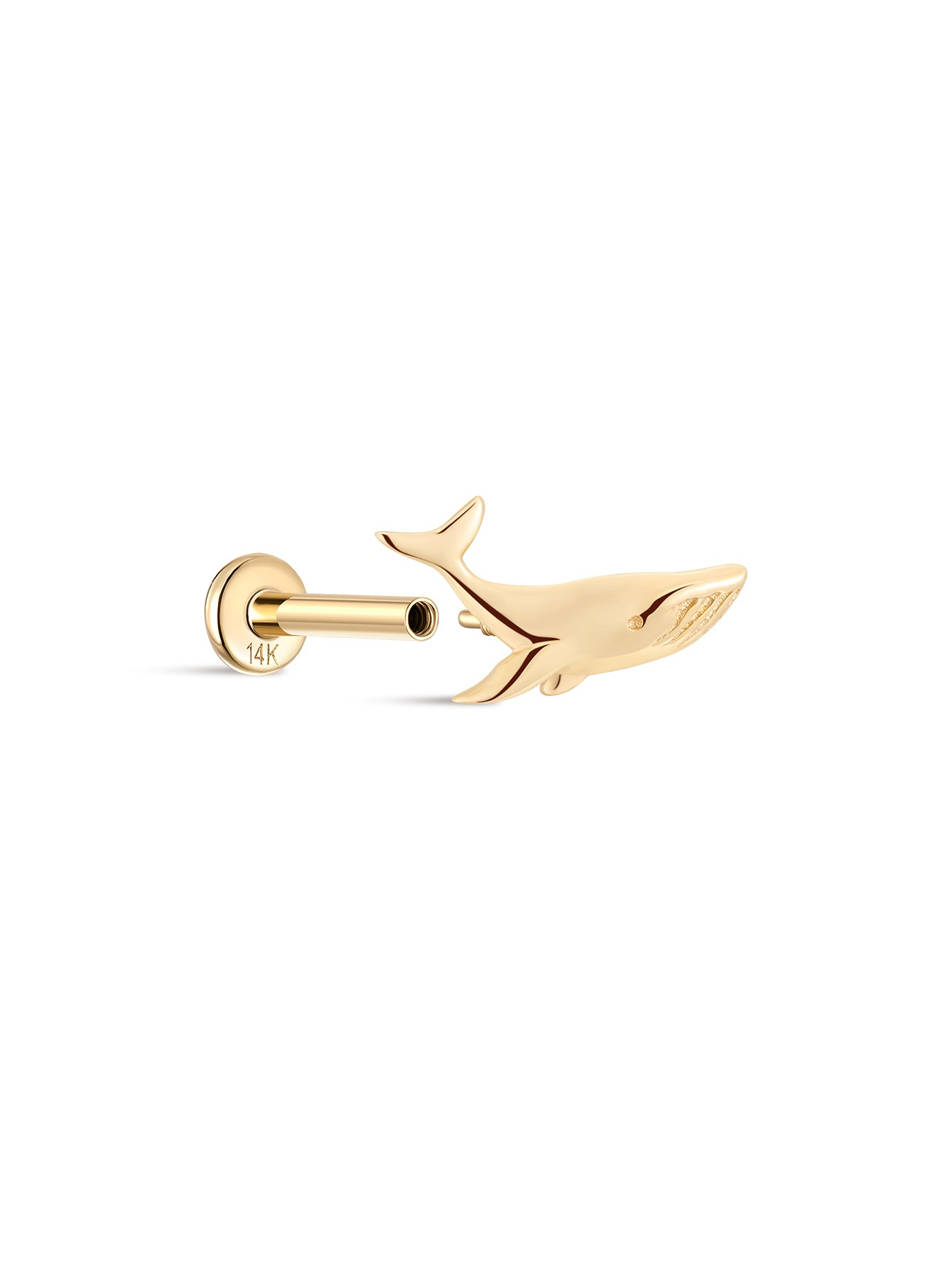14K Solid Gold Whale Flatback-aurivna